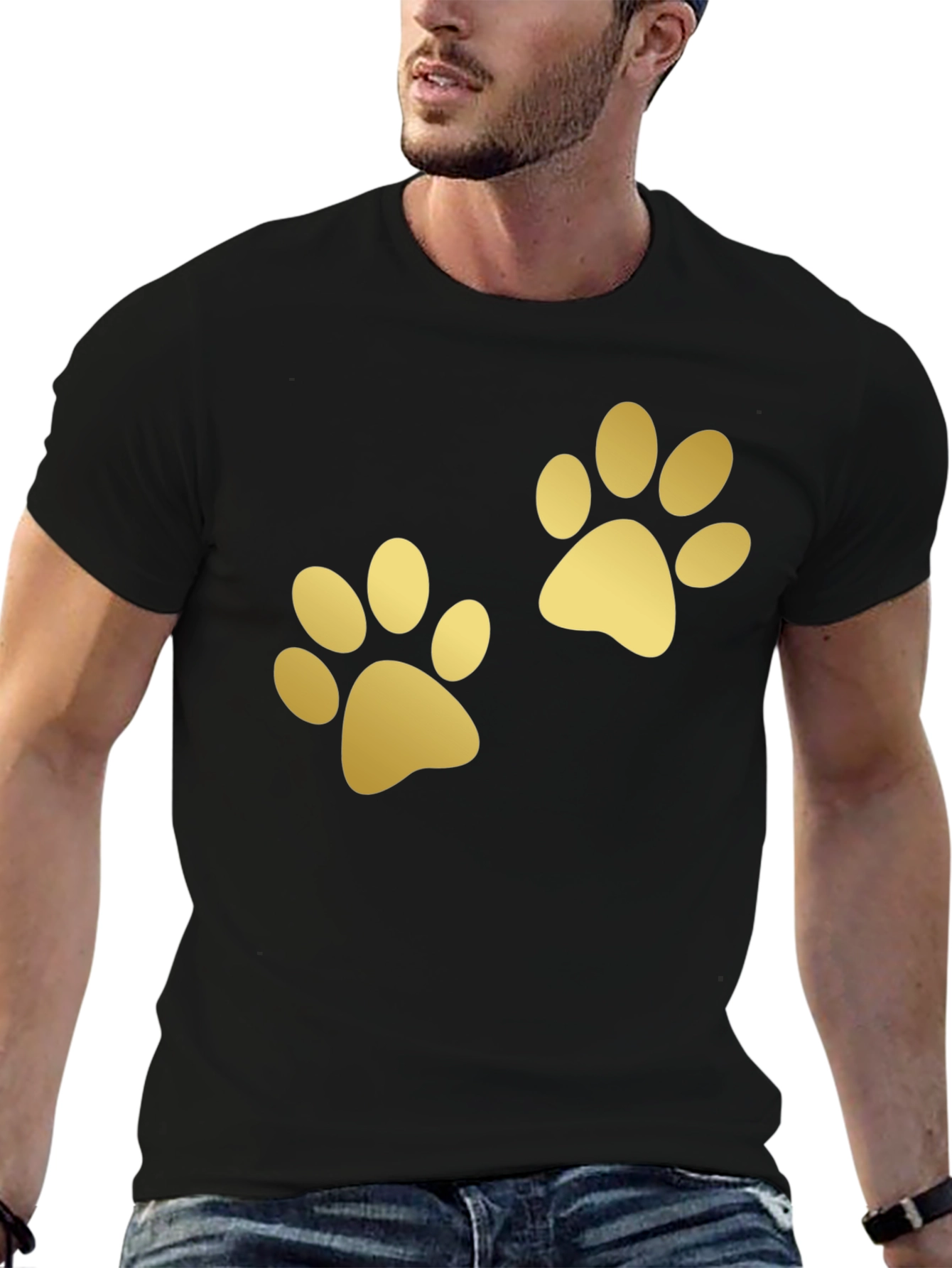 Golden Paw Print Graphic Tee - Unisex