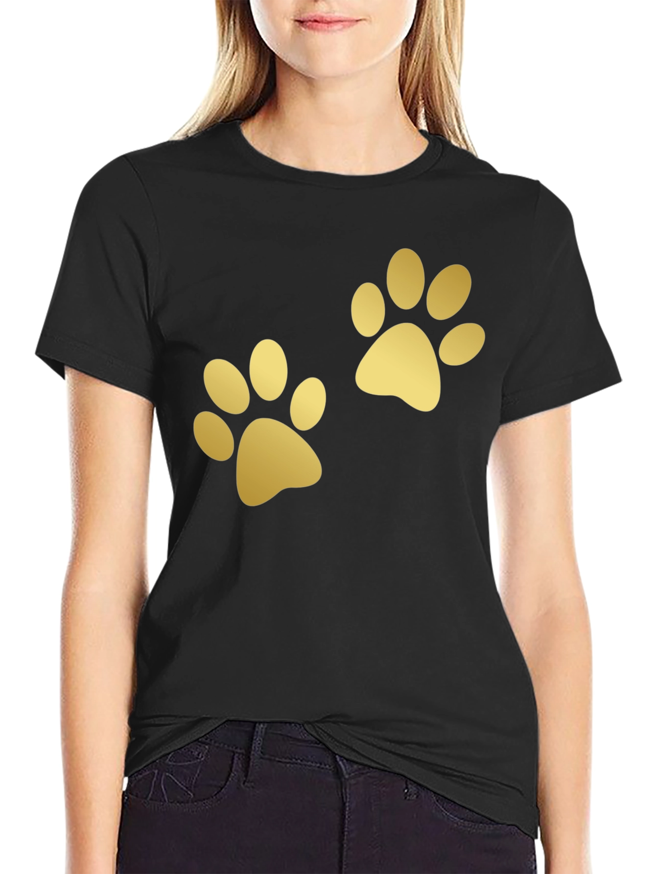 Golden Paw Print Graphic Tee - Unisex