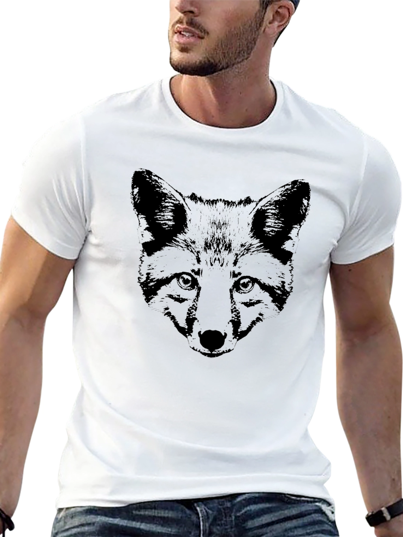 Black Fox Graphic Tee - Stylish & Unique