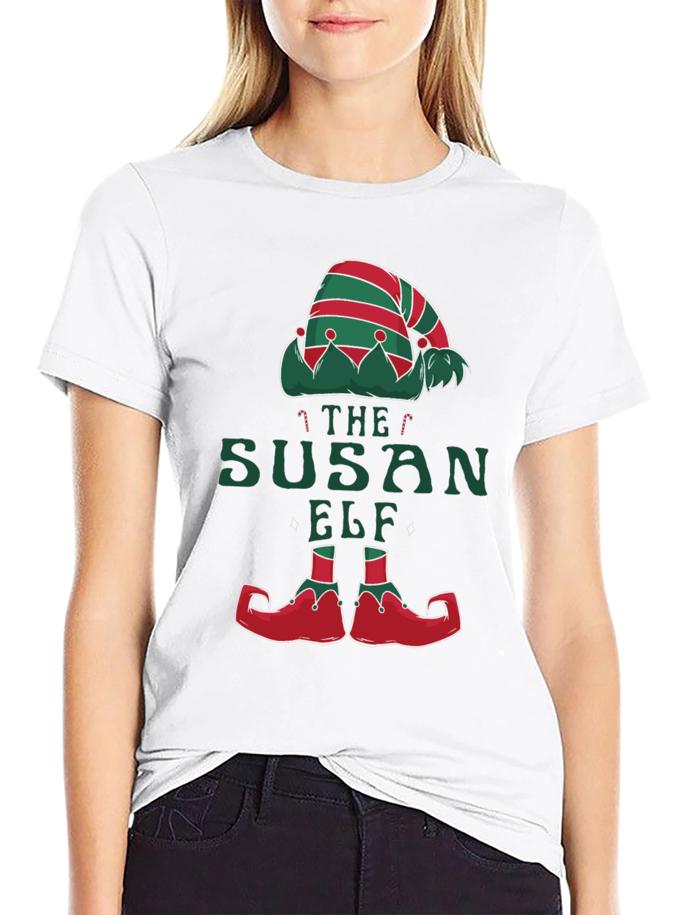 The Susan Elf Christmas Holiday Graphic T-Shirt