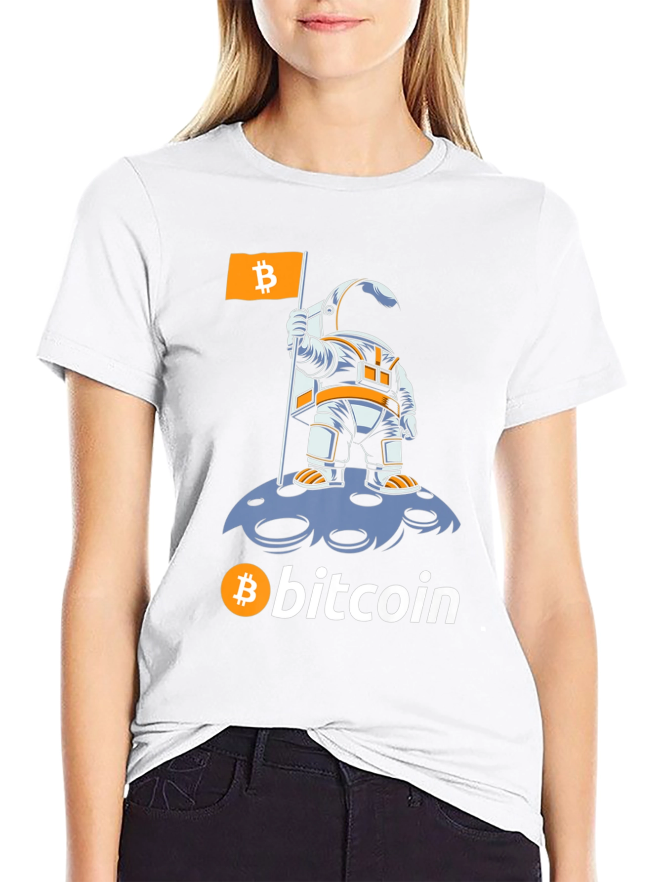 Bitcoin Astronaut T-Shirt - Crypto Moon Landing