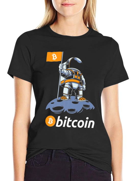 Bitcoin Astronaut T-Shirt - Crypto Moon Landing