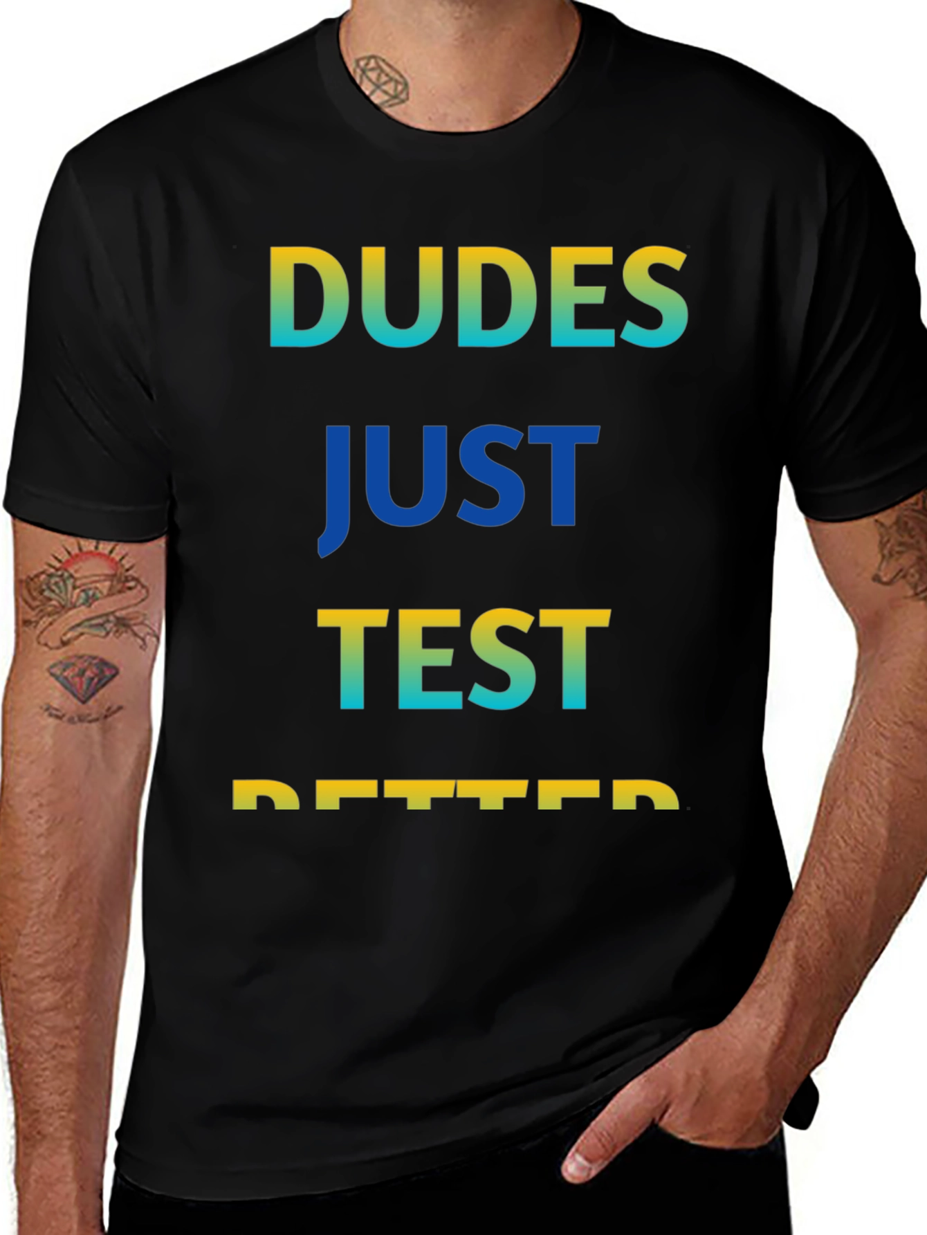 Dudes Just Test Better Graphic Tee - Black