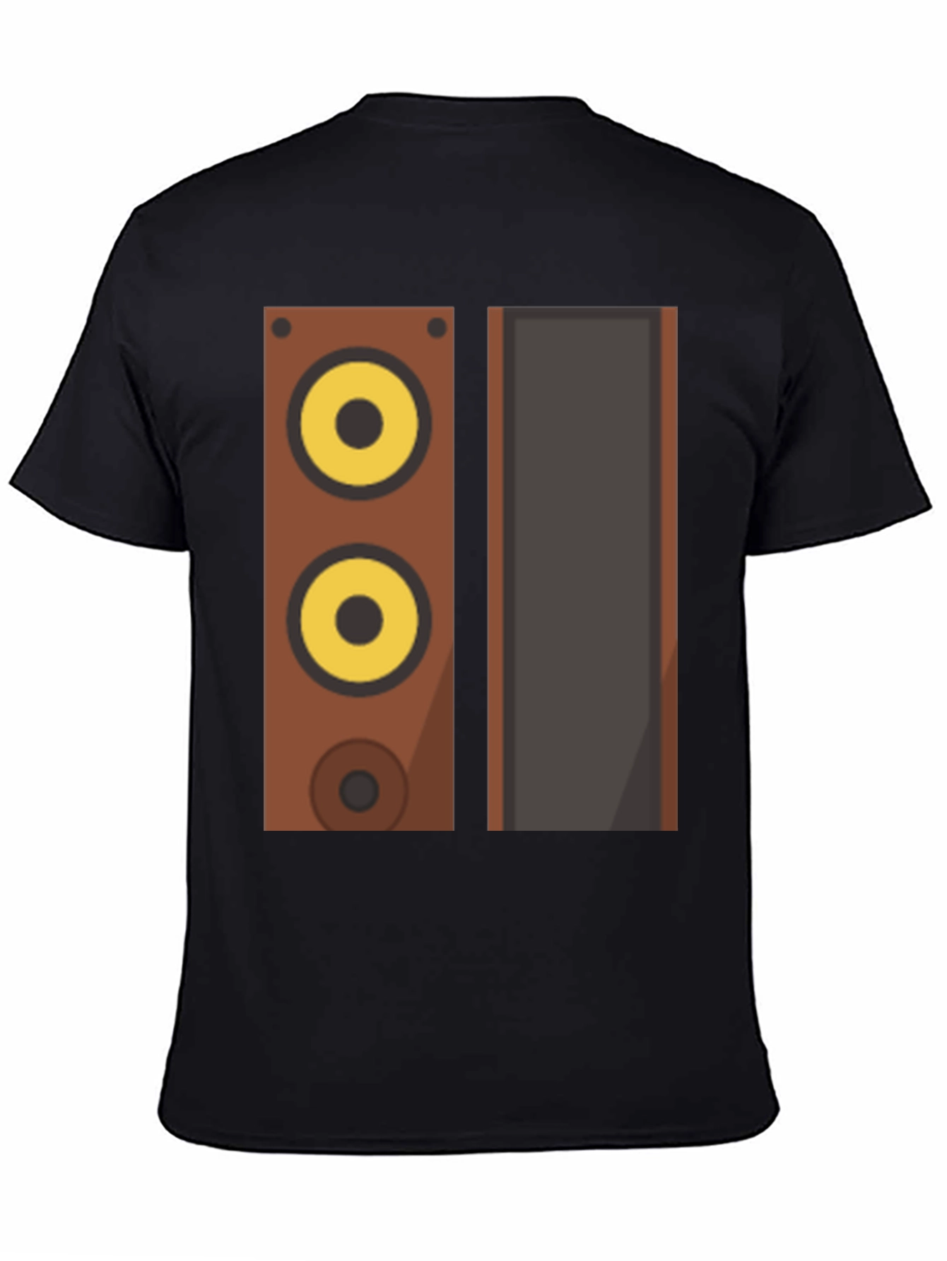 Retro Speaker Graphic Tee - Black Cotton Blend Shirt