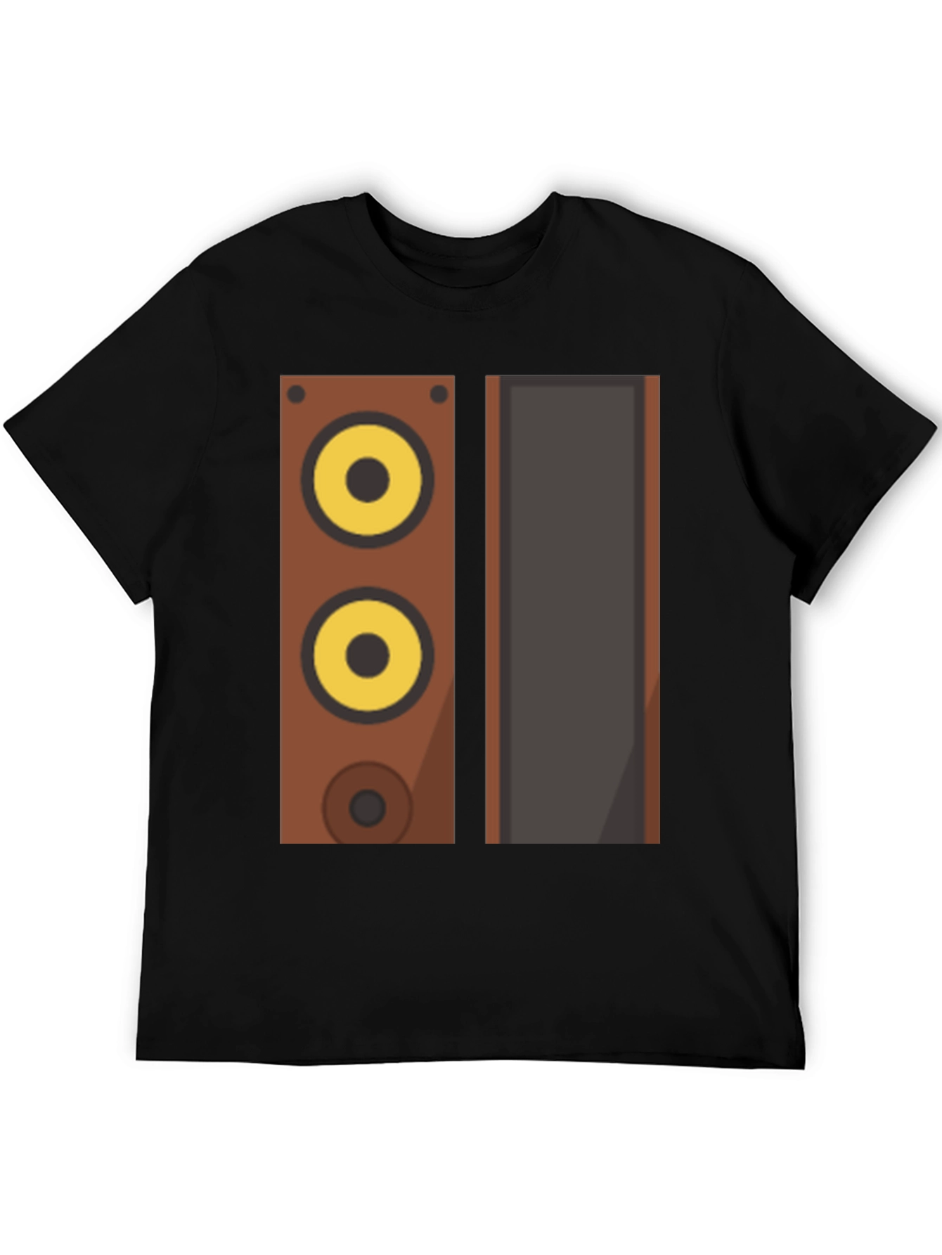 Retro Speaker Graphic Tee - Black Cotton Blend Shirt