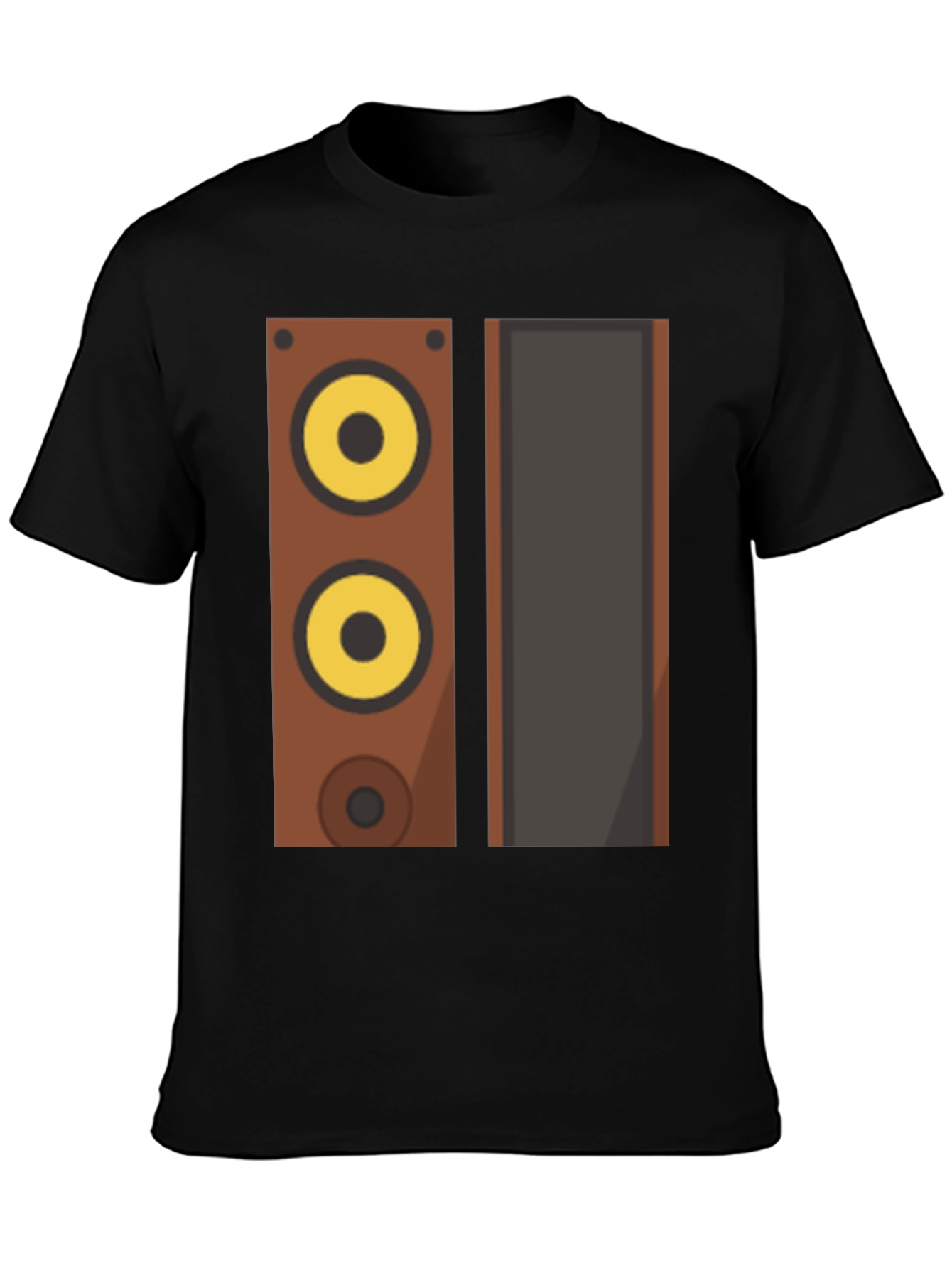 Retro Speaker Graphic Tee - Black Cotton Blend Shirt