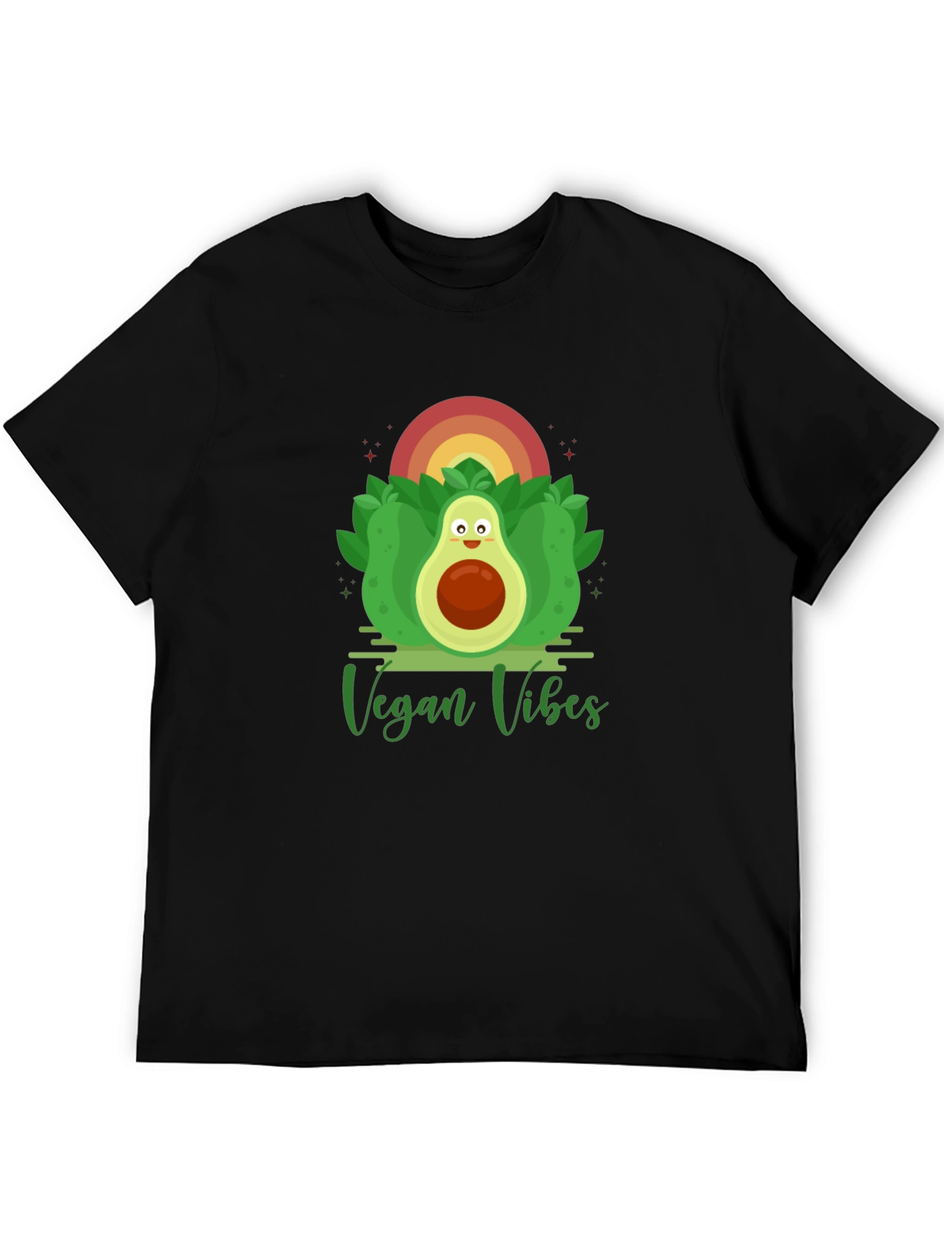 Vegan Vibes Graphic Tee - Avocado Design