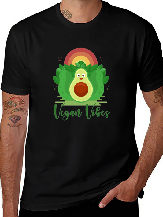 Vegan Vibes Graphic Tee - Avocado Design