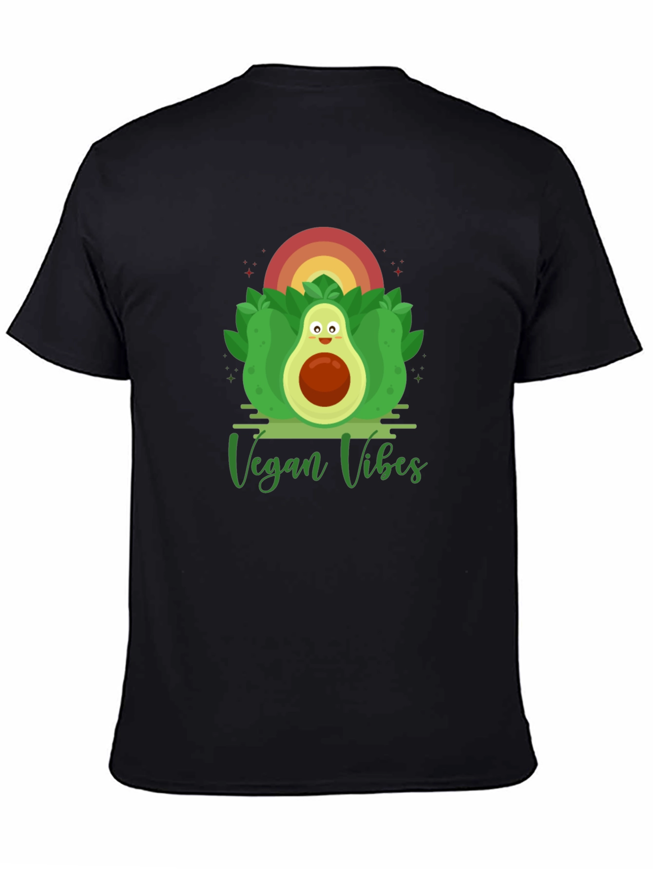 Vegan Vibes Graphic Tee - Avocado Design