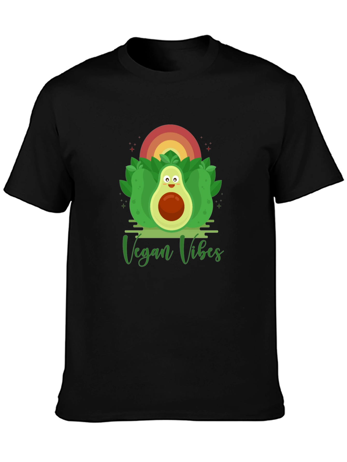 Vegan Vibes Graphic Tee - Avocado Design
