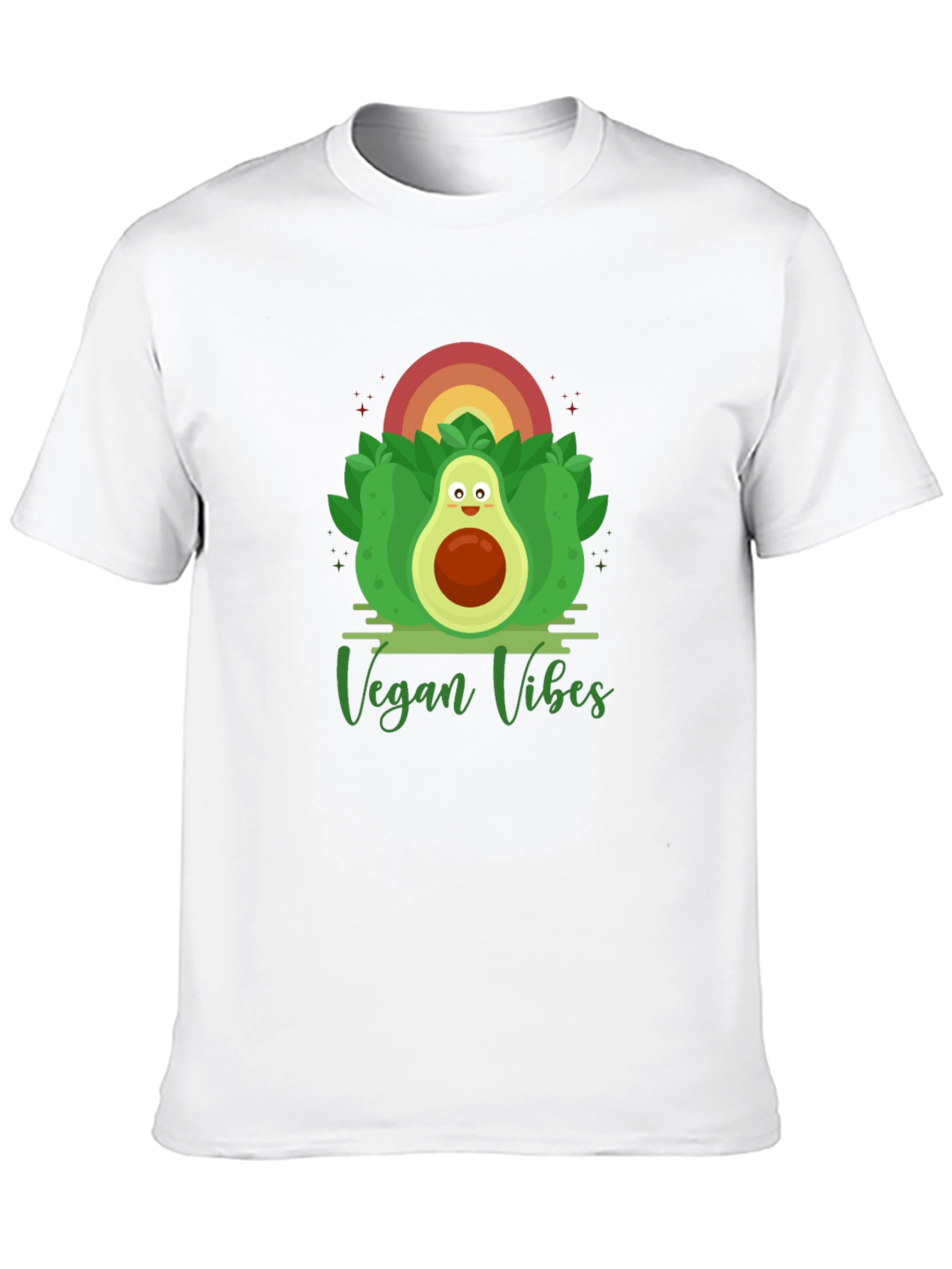 Vegan Vibes Graphic Tee - Avocado Design