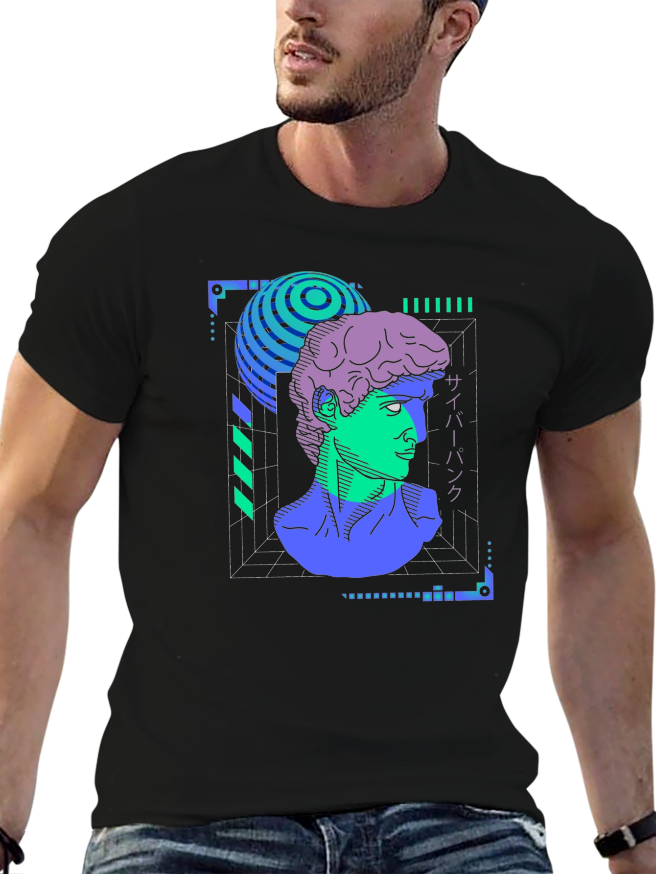 Cyberpunk David T-Shirt - Vaporwave Aesthetic