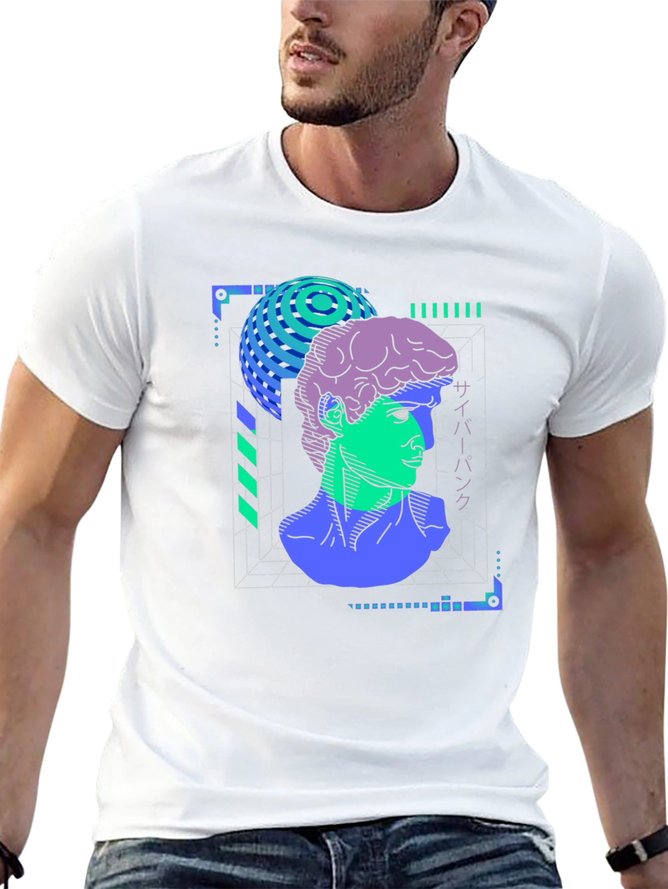 Cyberpunk David T-Shirt - Vaporwave Aesthetic