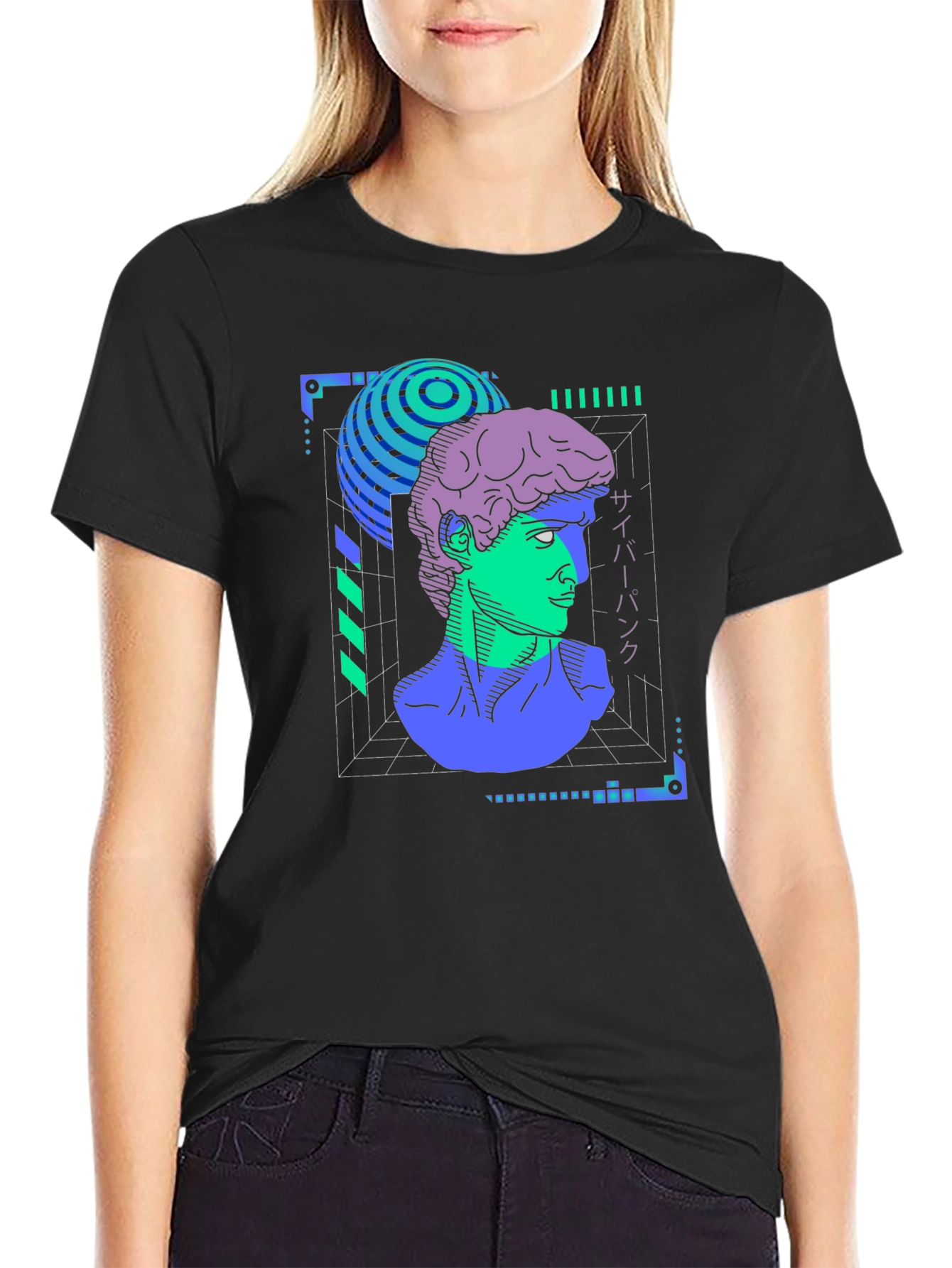 Cyberpunk David T-Shirt - Vaporwave Aesthetic