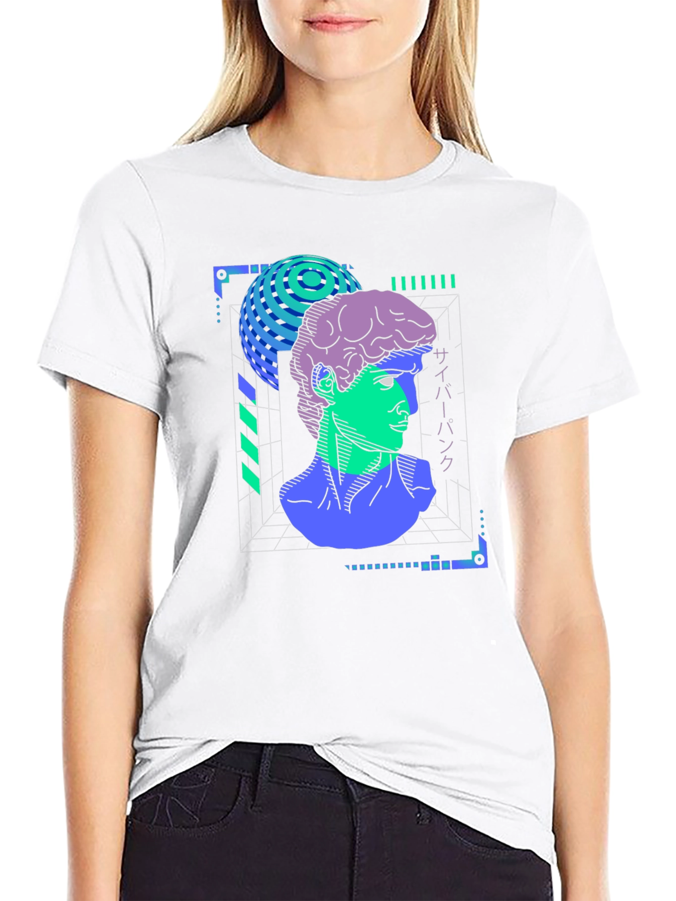 Cyberpunk David T-Shirt - Vaporwave Aesthetic