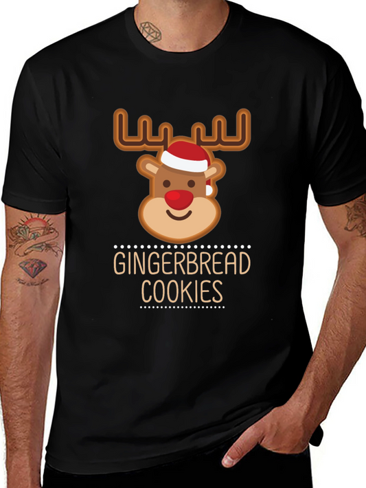 Gingerbread Cookies Reindeer Christmas T-Shirt