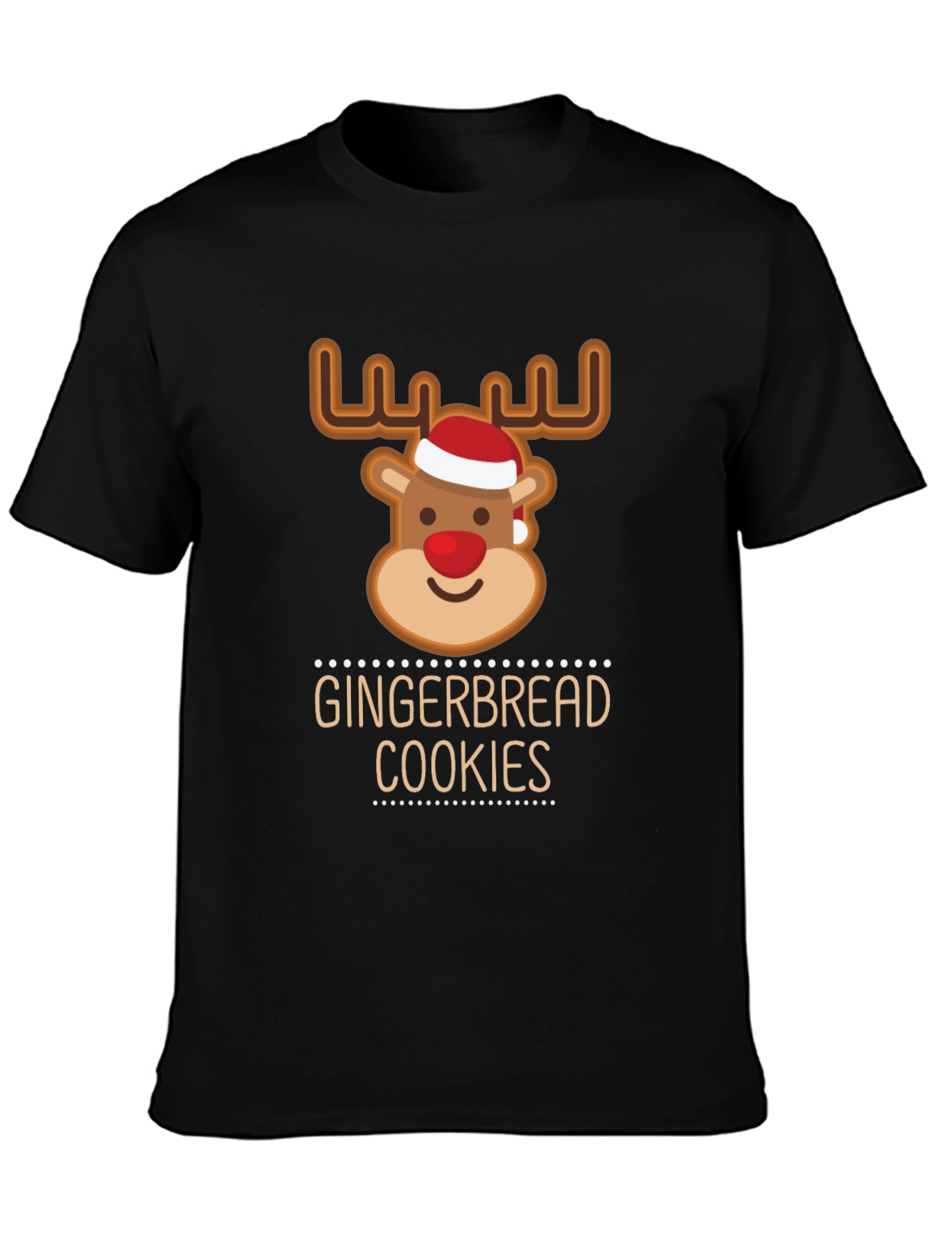 Gingerbread Cookies Reindeer Christmas T-Shirt