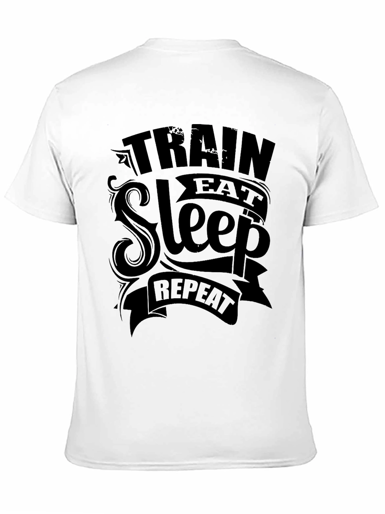 Train Eat Sleep Repeat Mens Black T-Shirt