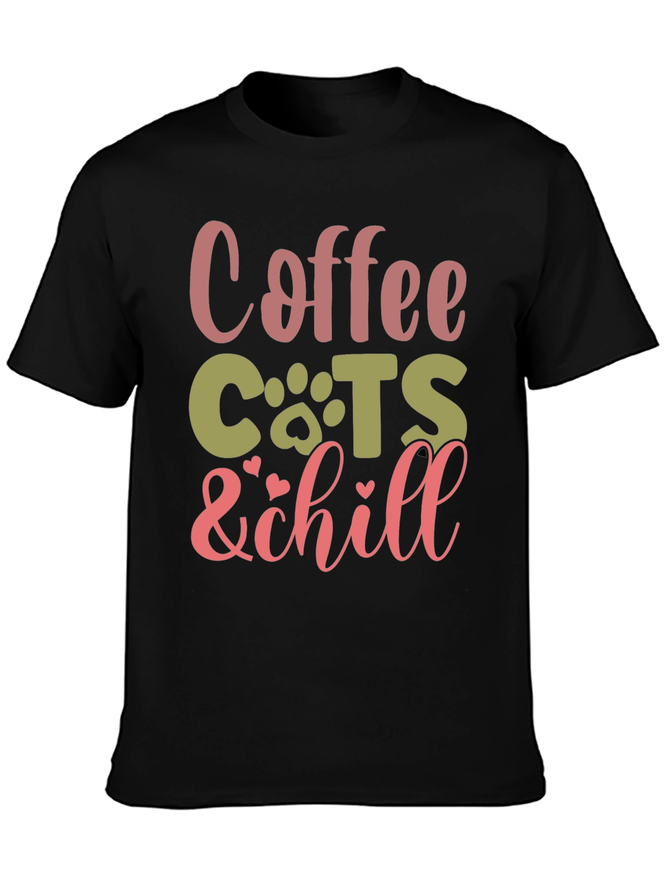 Coffee Cats & Chill Black Graphic Tee
