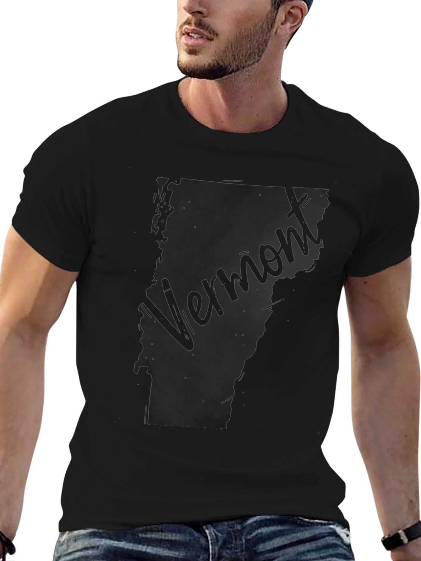 Vermont State Map Graphic T-Shirt