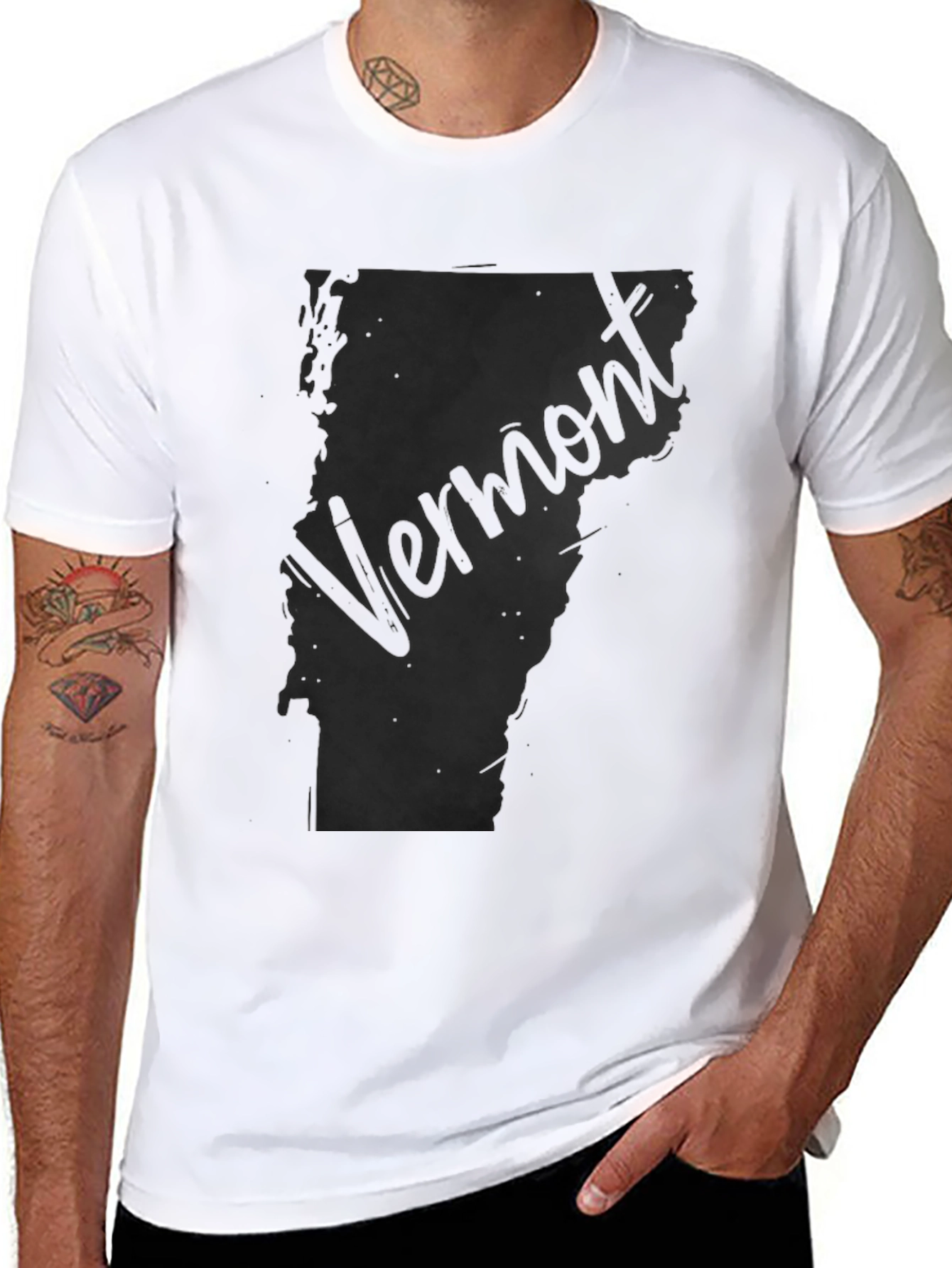 Vermont State Map Graphic T-Shirt