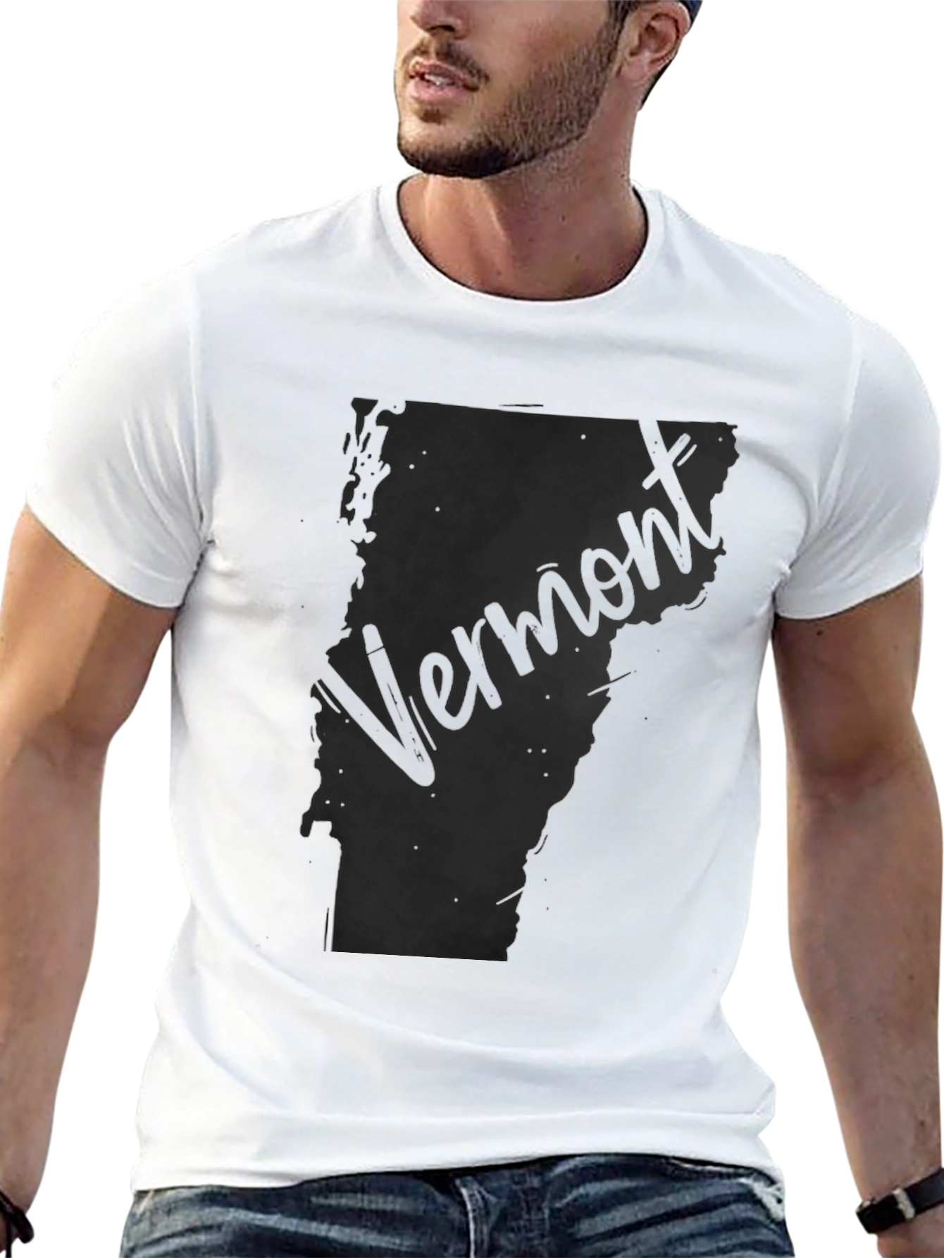 Vermont State Map Graphic T-Shirt