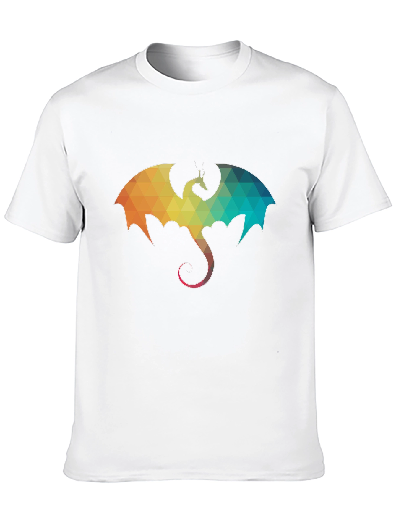 Geometric Dragon Graphic Tee - Mens Black T-Shirt