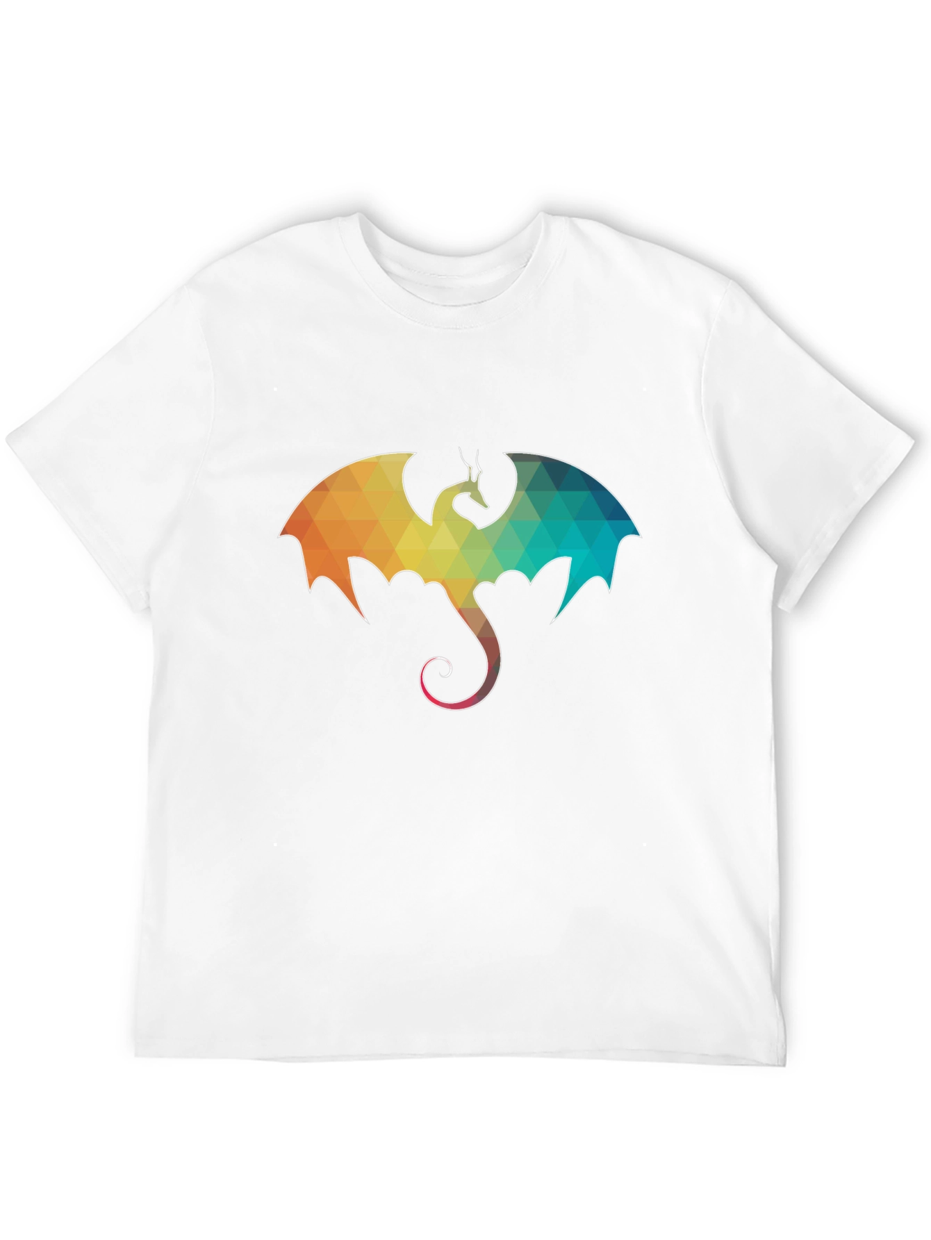 Geometric Dragon Graphic Tee - Mens Black T-Shirt