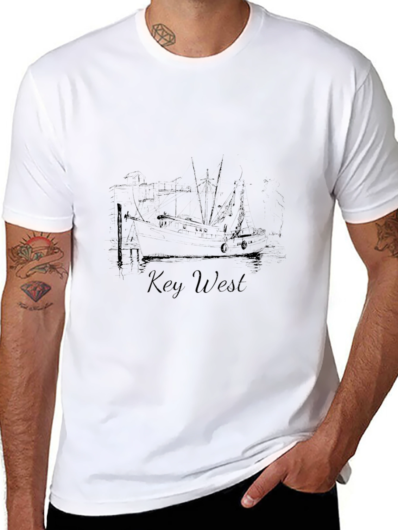 Key West Boat Graphic Tee - Black