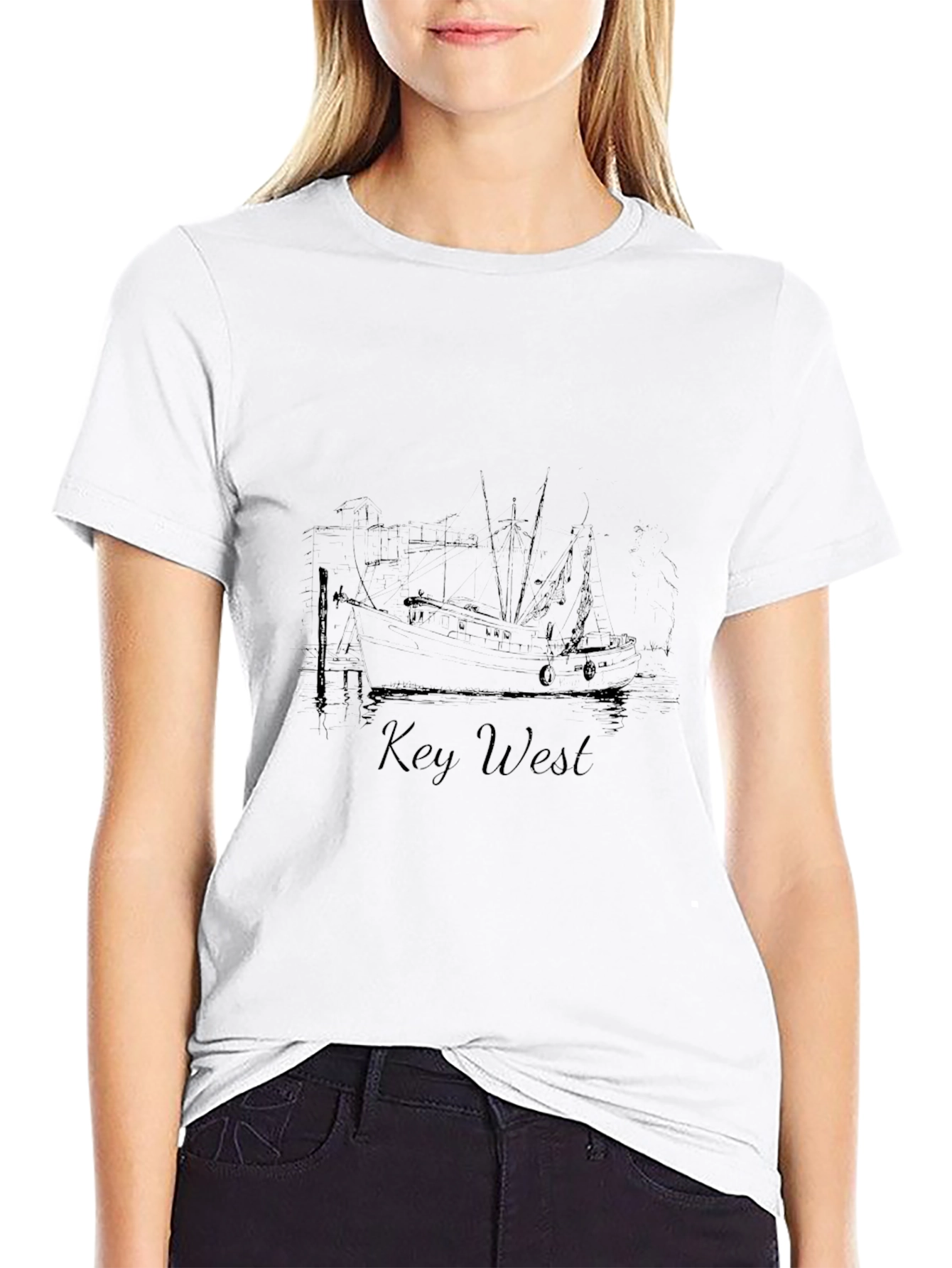 Key West Boat Graphic Tee - Black