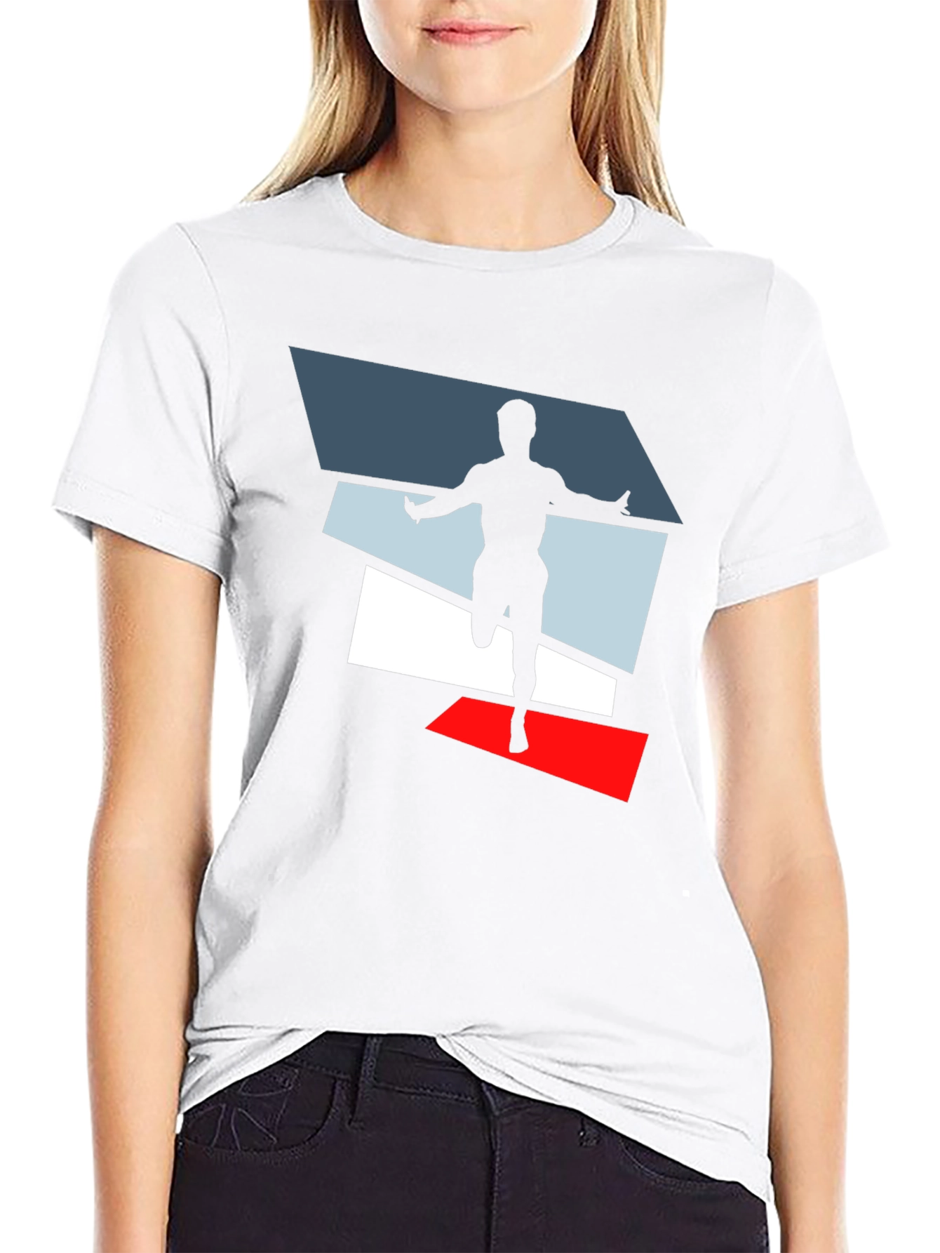 Mens Black Graphic Tee - Runner Design