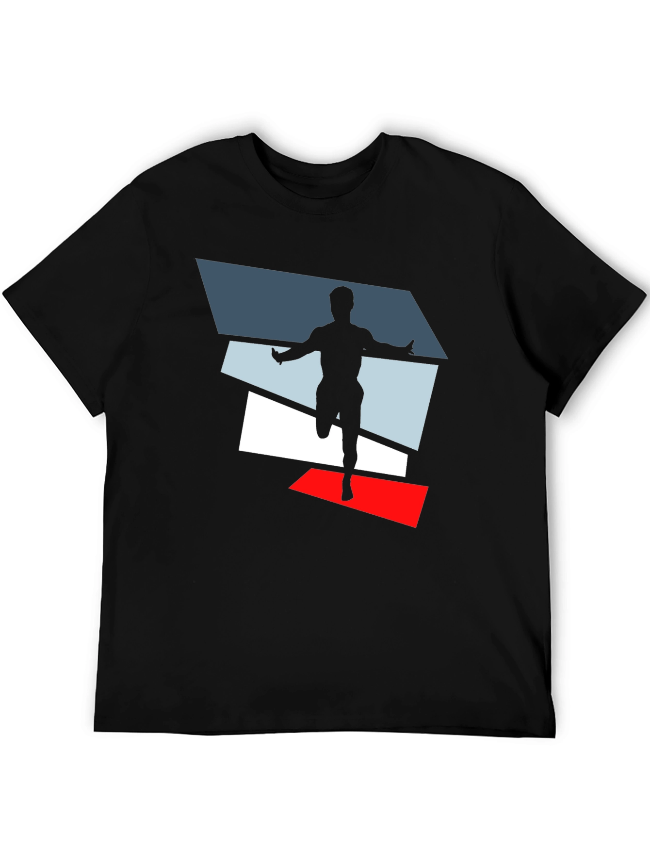 Mens Black Graphic Tee - Runner Design