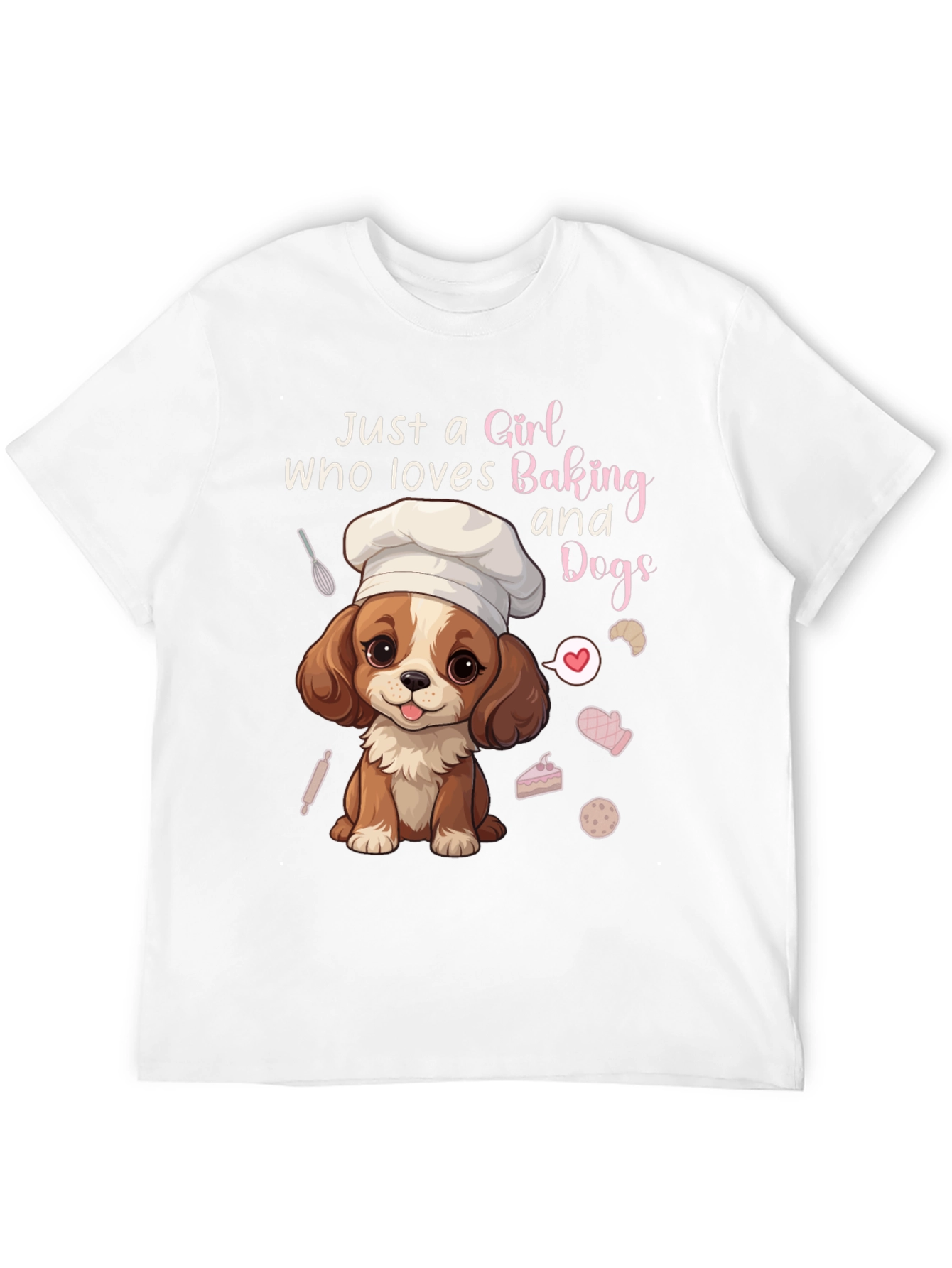 Girl Who Loves Baking and Dogs Graphic Tee