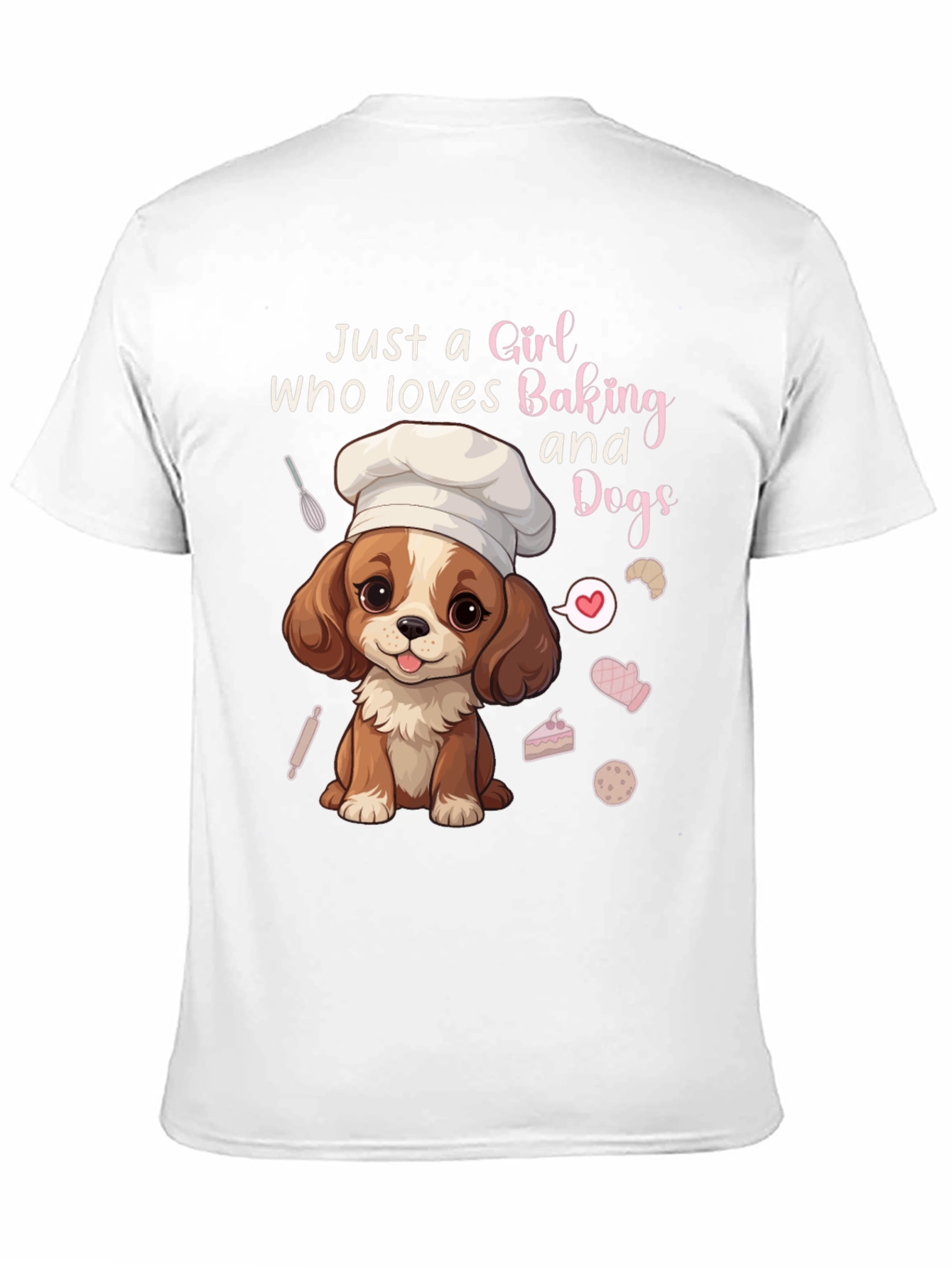 Girl Who Loves Baking and Dogs Graphic Tee