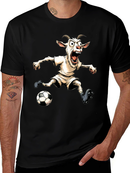 Goat Soccer Player Graphic T-Shirt