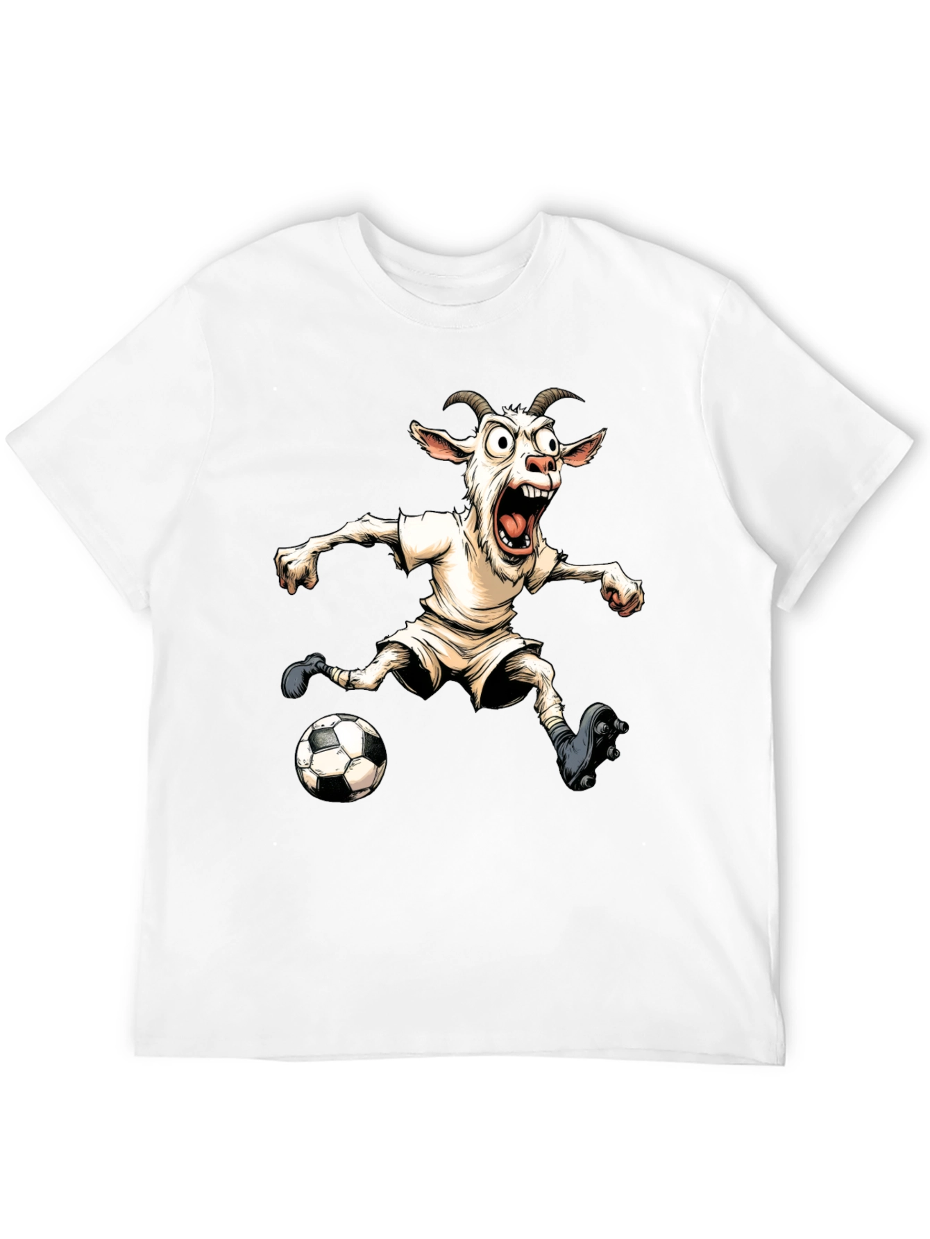 Goat Soccer Player Graphic T-Shirt