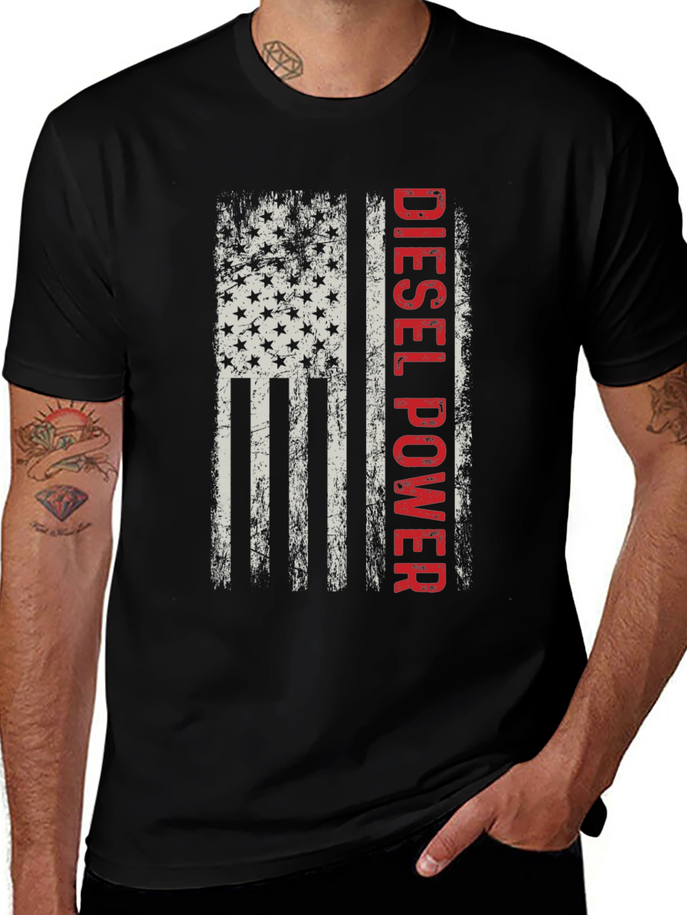 Diesel Power American Flag Graphic Tee