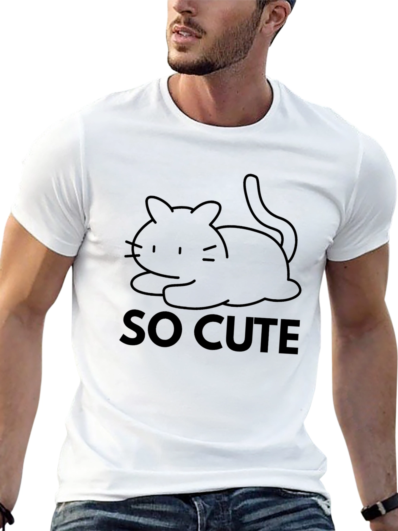 So Cute Black Cat Graphic Tee - Unisex