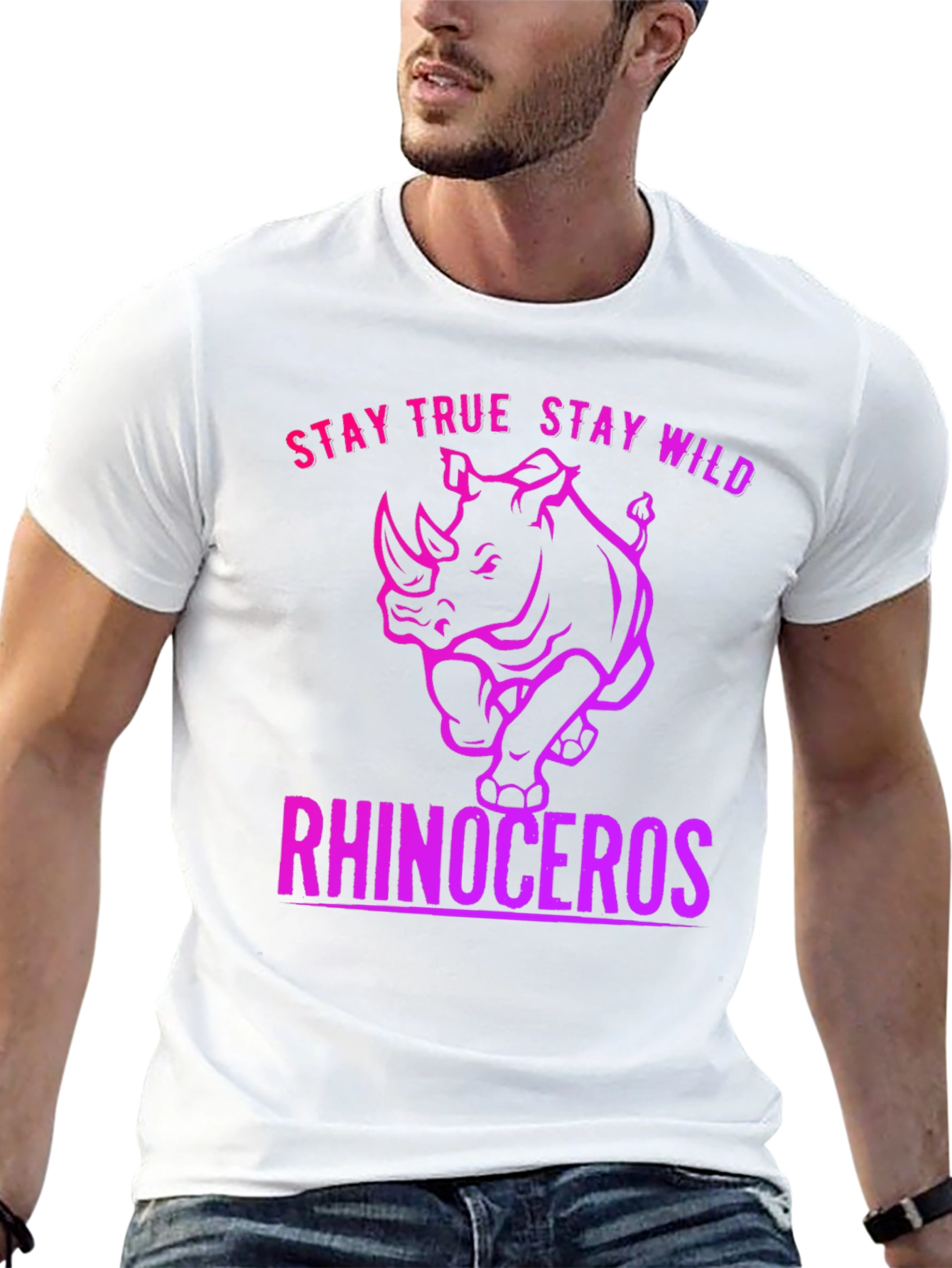 Stay True Stay Wild Rhinoceros T-Shirt