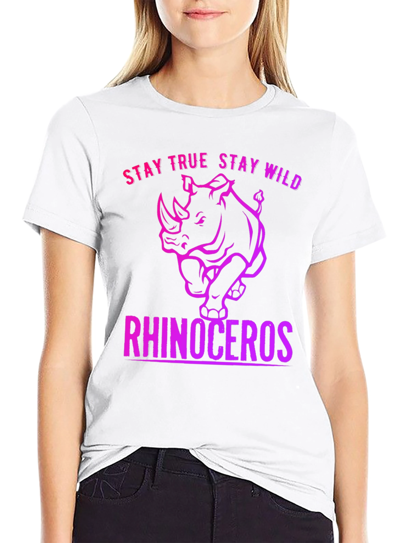 Stay True Stay Wild Rhinoceros T-Shirt