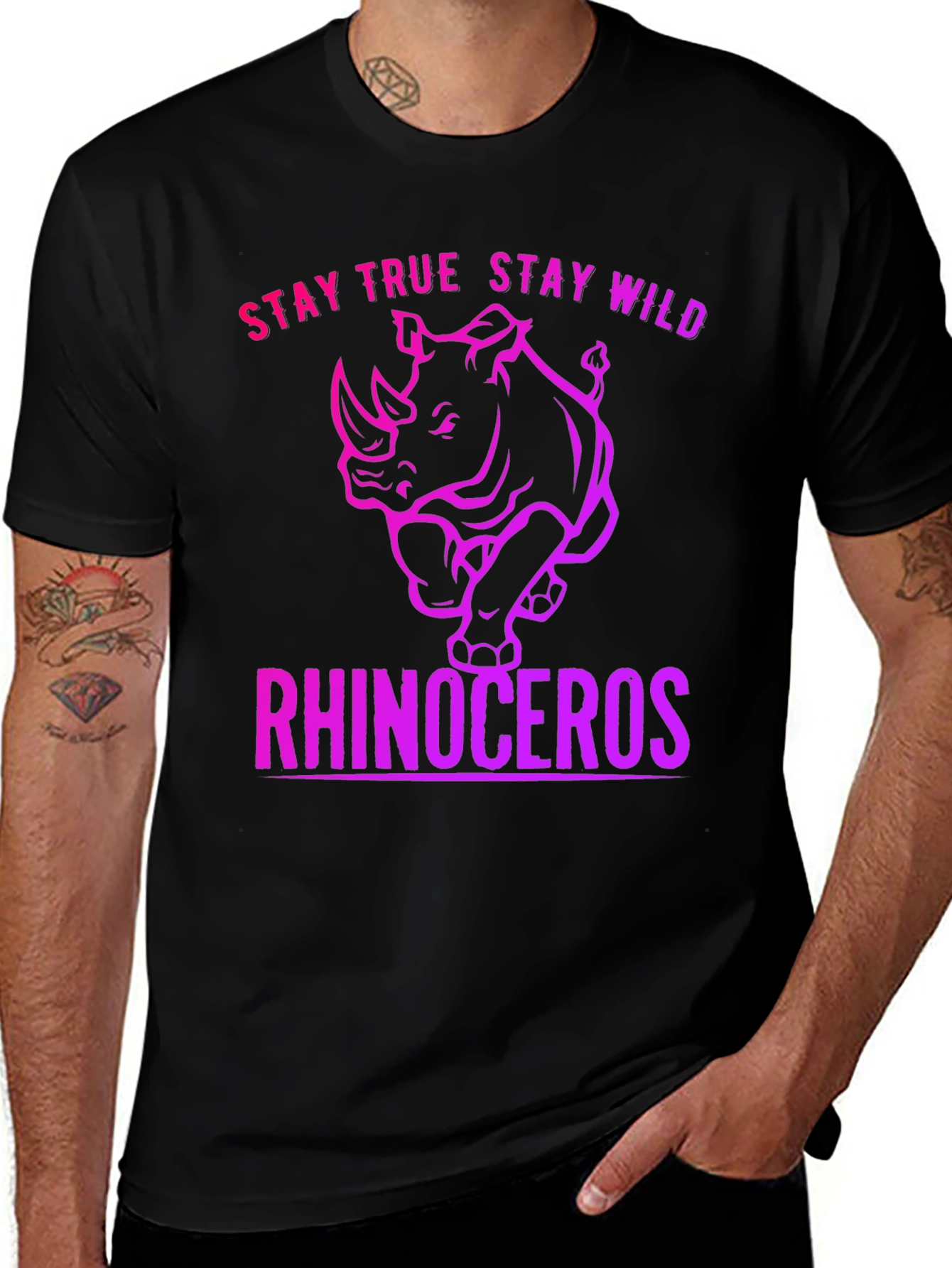 Stay True Stay Wild Rhinoceros T-Shirt