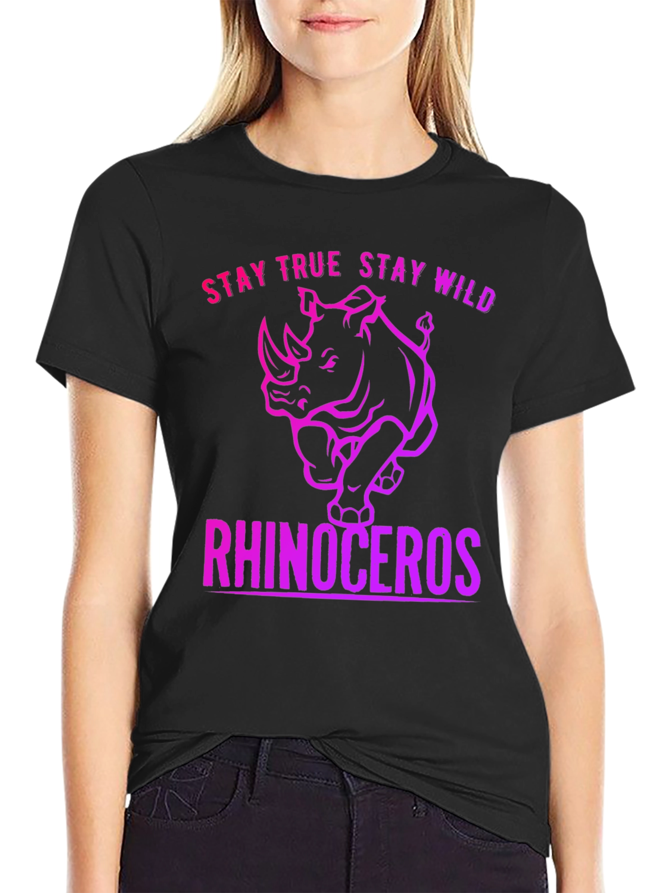 Stay True Stay Wild Rhinoceros T-Shirt