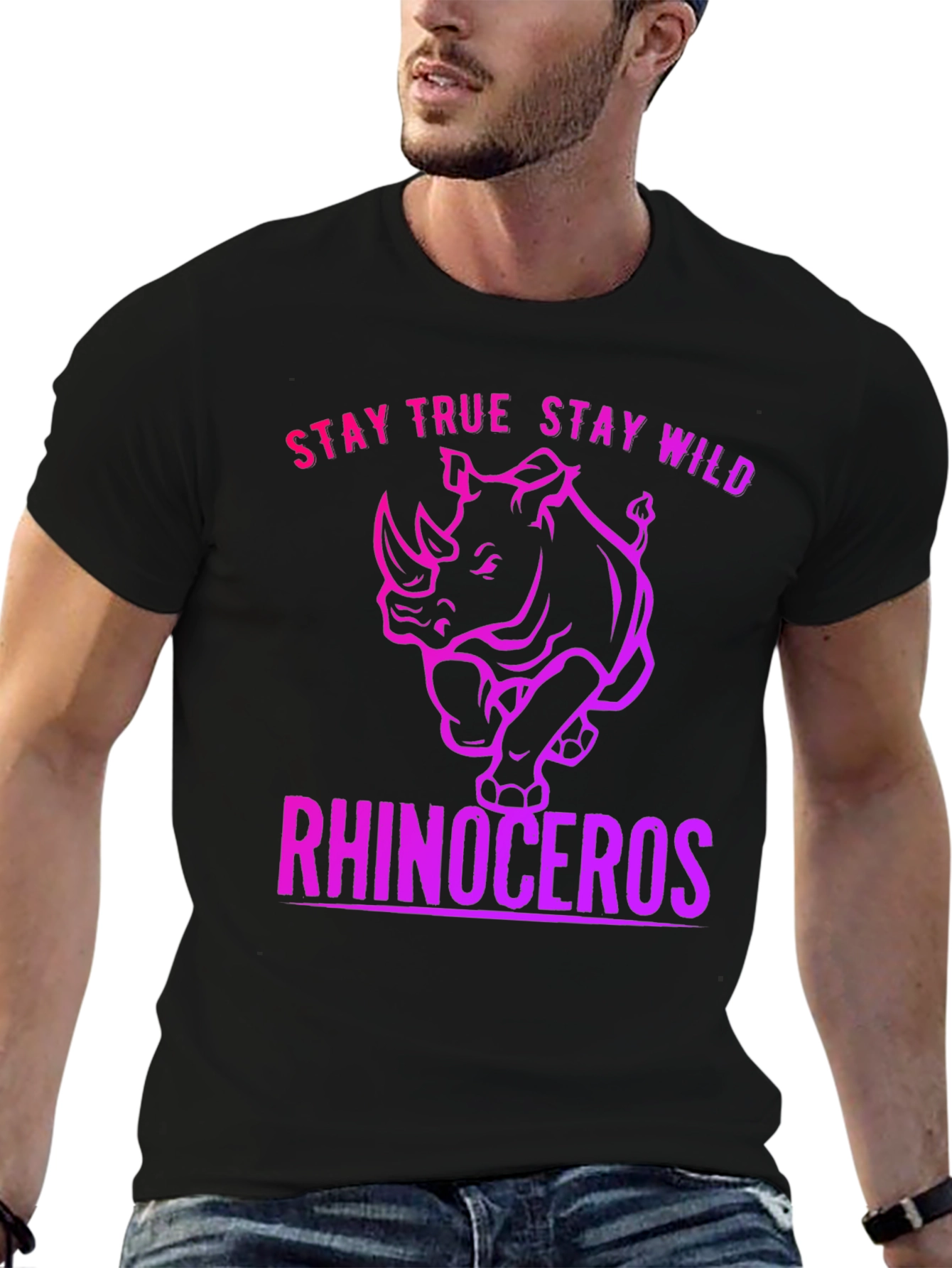 Stay True Stay Wild Rhinoceros T-Shirt