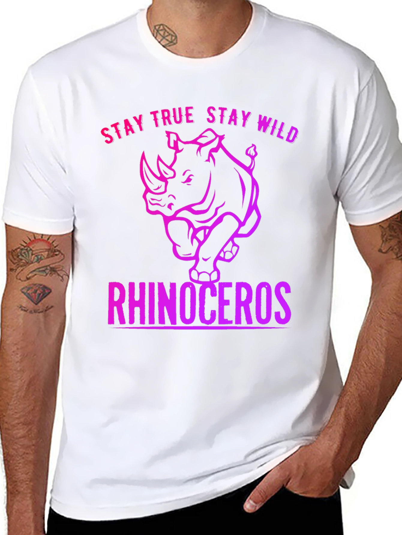 Stay True Stay Wild Rhinoceros T-Shirt