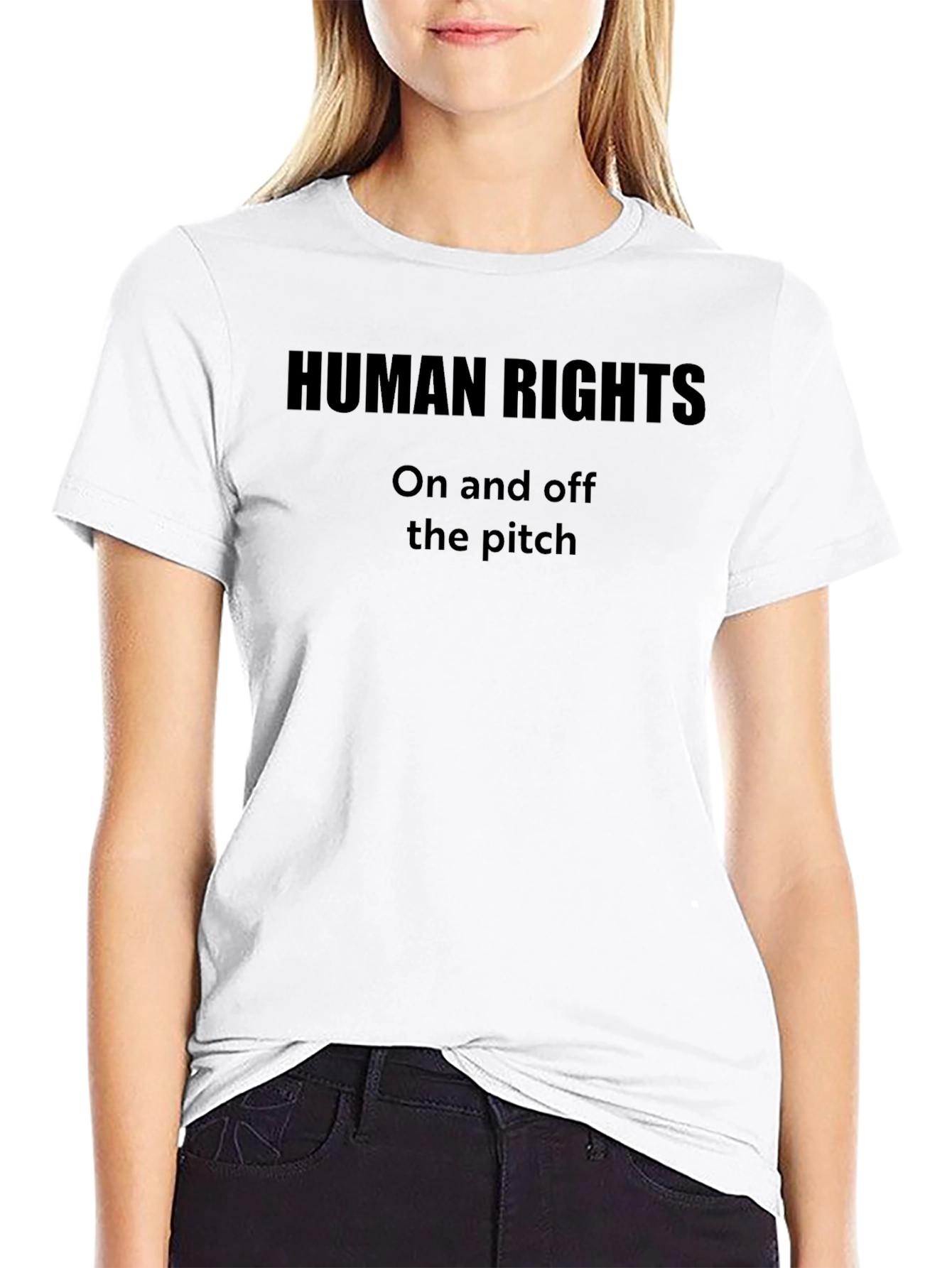 Human Rights On and Off the Pitch Black Tee