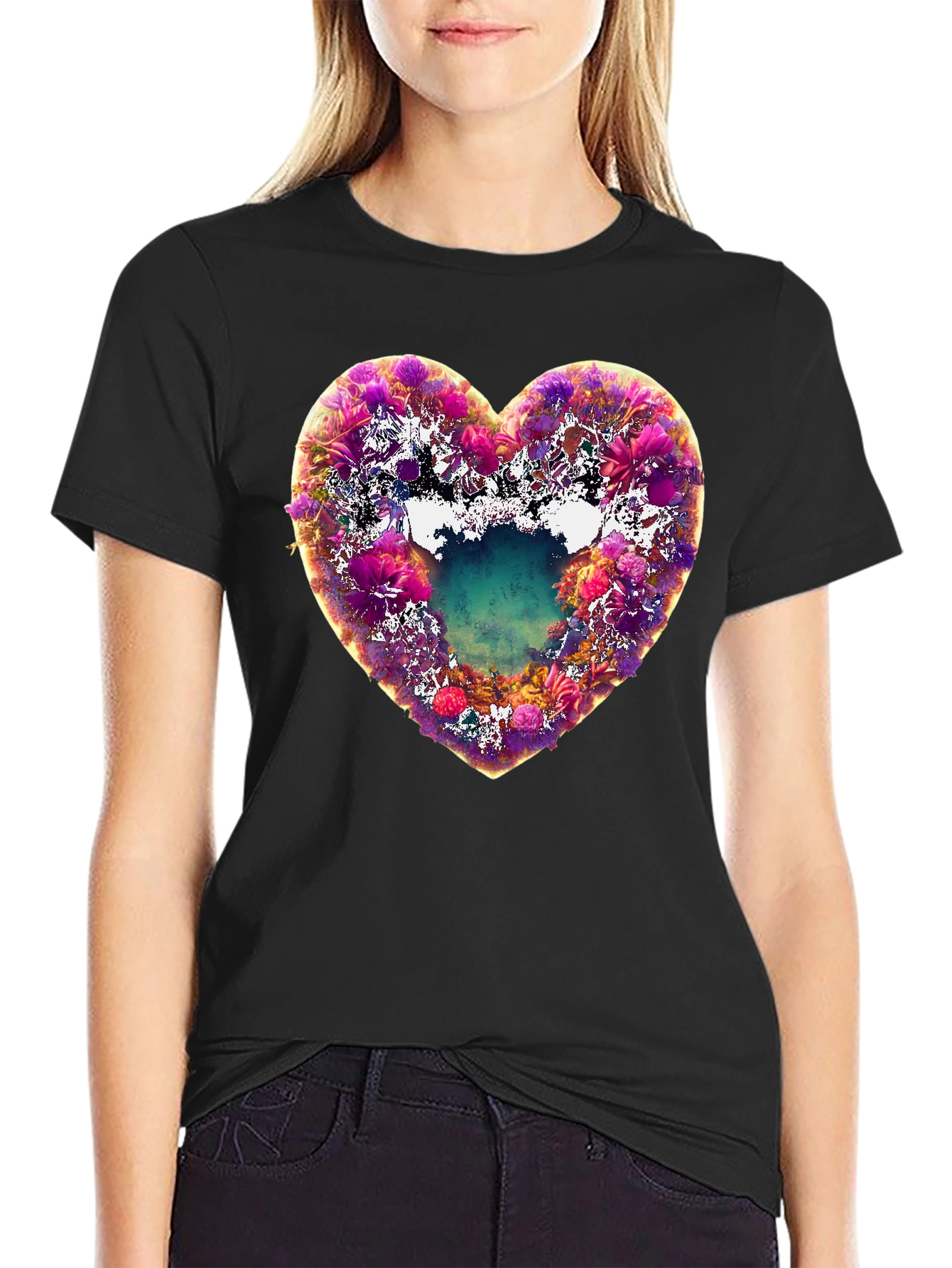 Floral Heart Graphic Tee