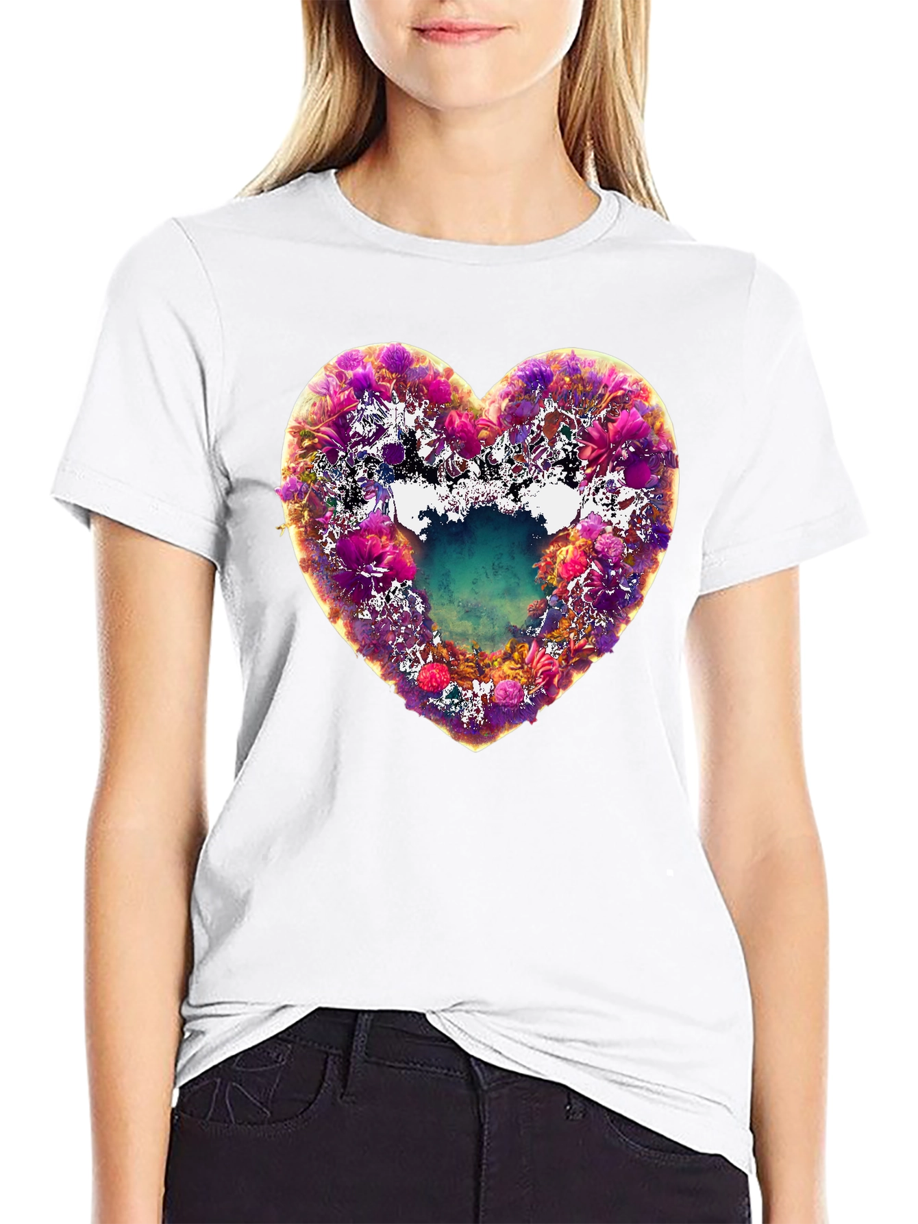 Floral Heart Graphic Tee