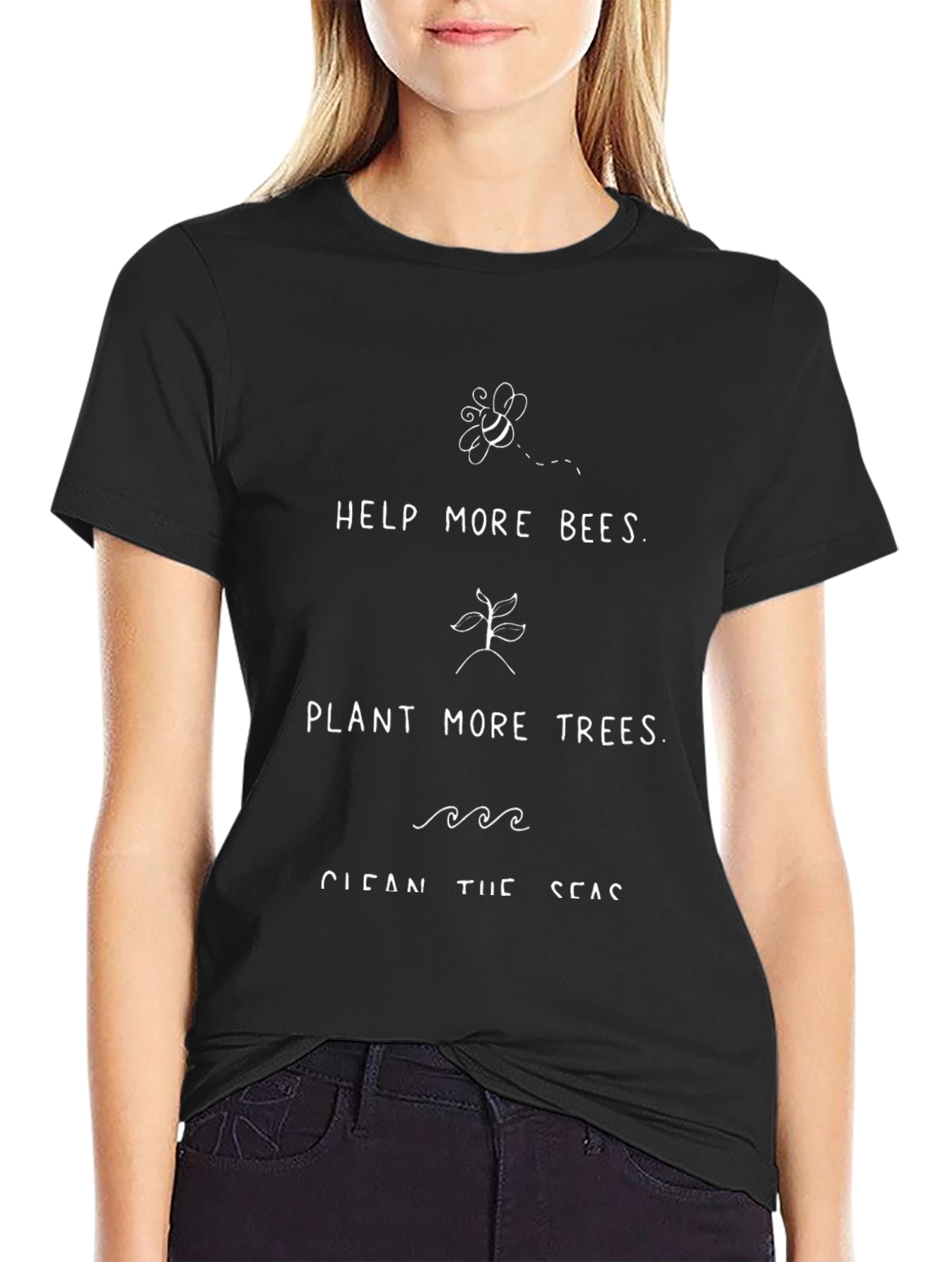 Eco-Friendly Tee: Help Bees Plant Trees Clean Seas