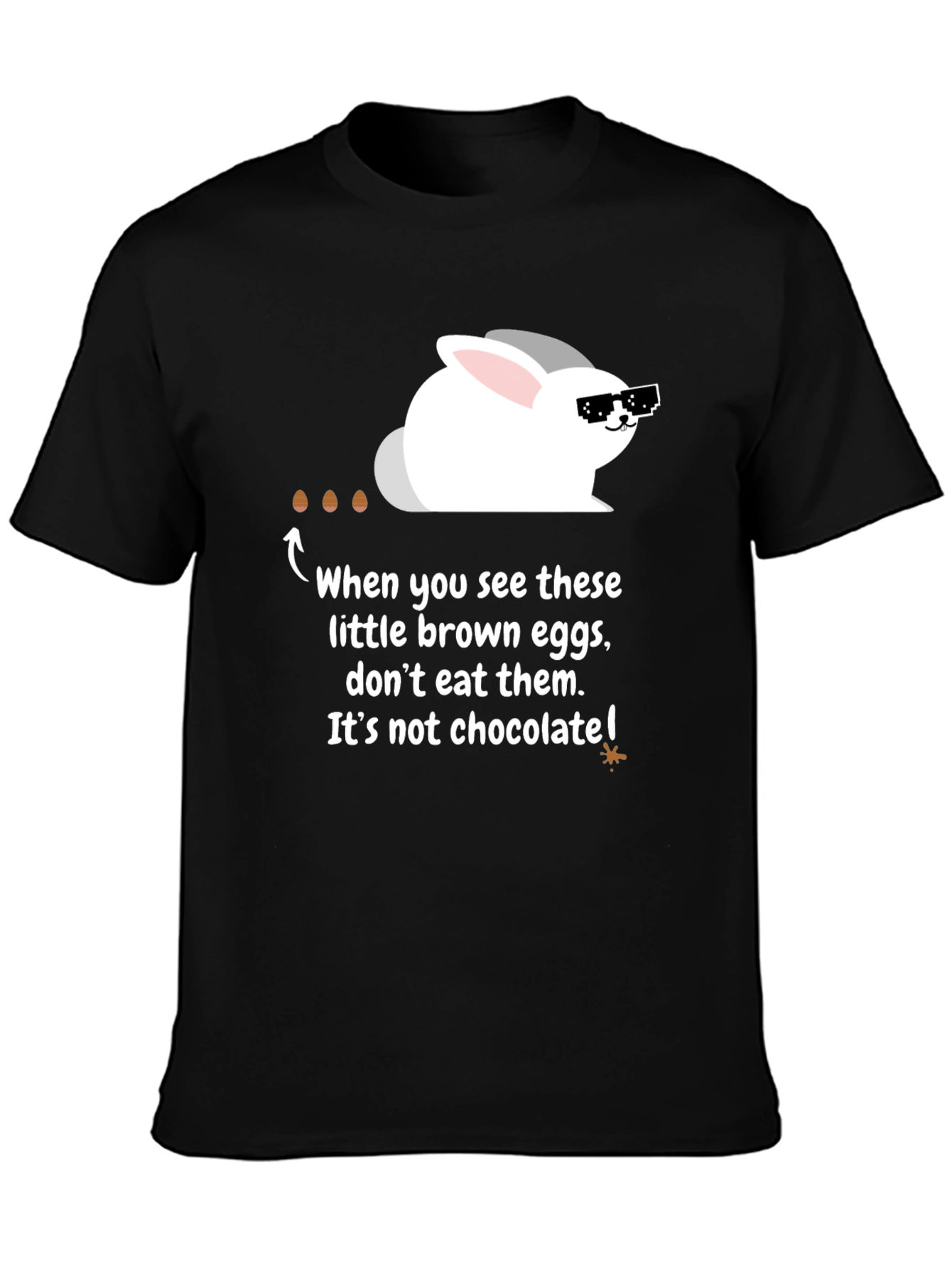 Funny Easter Bunny T-Shirt - Chocolate Egg Warning