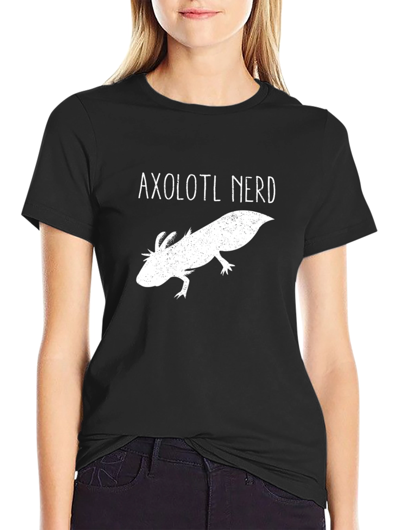 Axolotl Nerd Black T-Shirt